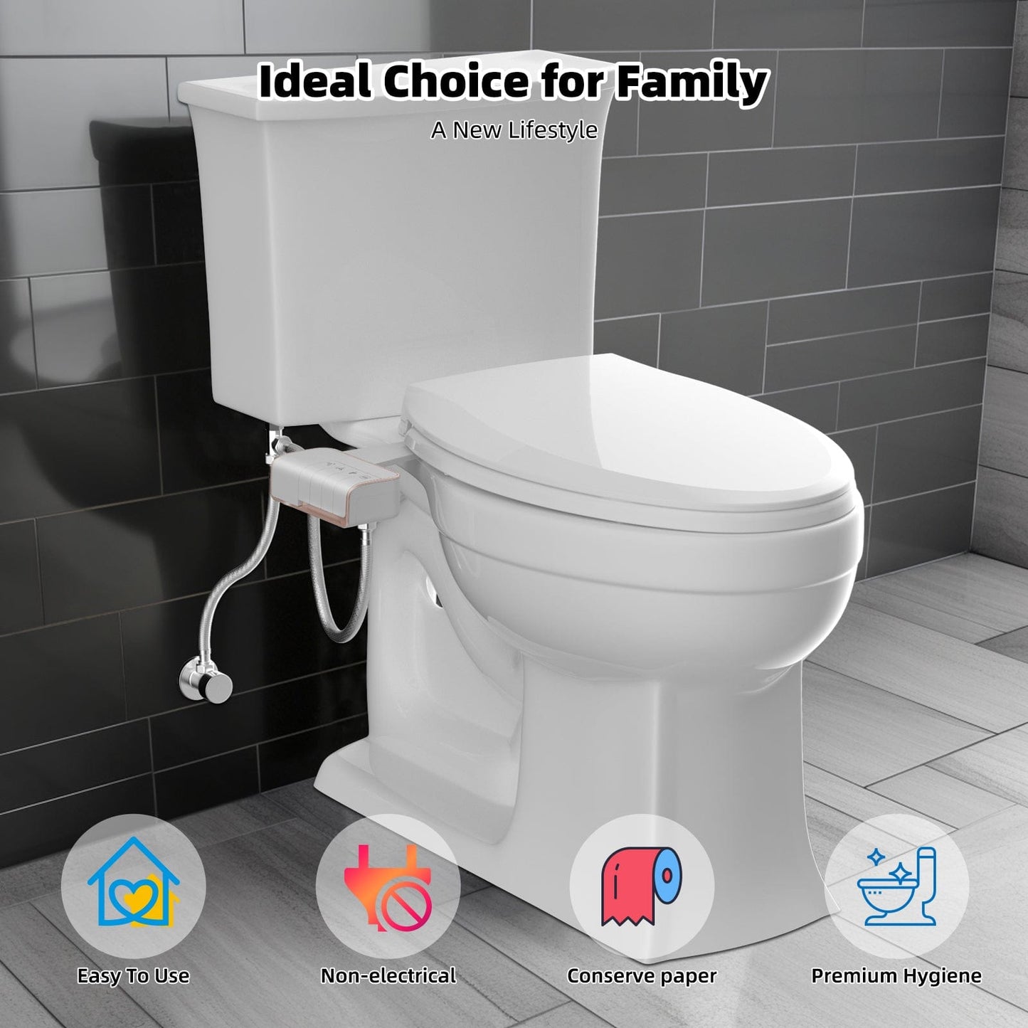 Hibbent Bidet Hibbent Bidet Attachment for Toilet, Non-Electric Dual Nozzle for Frontal & Rear Wash, Adjustable Water Pressure Control, Fresh Water Bidet Toilet Seat, Self Cleaning Water Sprayer, Rose Gold Hibbent Bidet Attachment for Toilet, Non-Electric Dual Nozzle for Frontal & Rear Wash, Adjustable Water Pressure Control, Fresh Water Bidet Toilet Seat, Self Cleaning Water Sprayer, Rose Gold