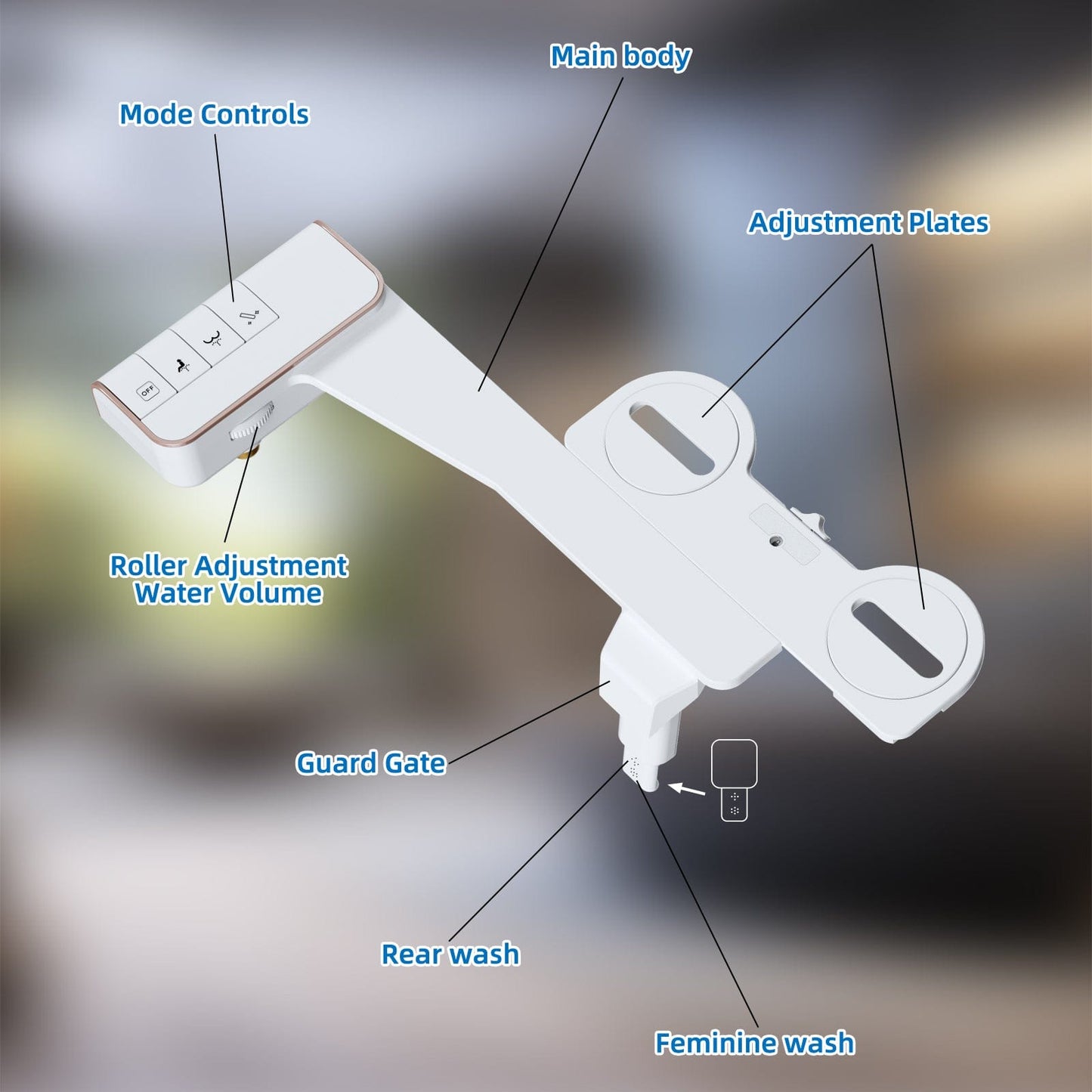 Hibbent Bidet Hibbent Bidet Attachment for Toilet, Non-Electric Dual Nozzle for Frontal & Rear Wash, Adjustable Water Pressure Control, Fresh Water Bidet Toilet Seat, Self Cleaning Water Sprayer, Rose Gold Hibbent Bidet Attachment for Toilet, Non-Electric Dual Nozzle for Frontal & Rear Wash, Adjustable Water Pressure Control, Fresh Water Bidet Toilet Seat, Self Cleaning Water Sprayer, Rose Gold