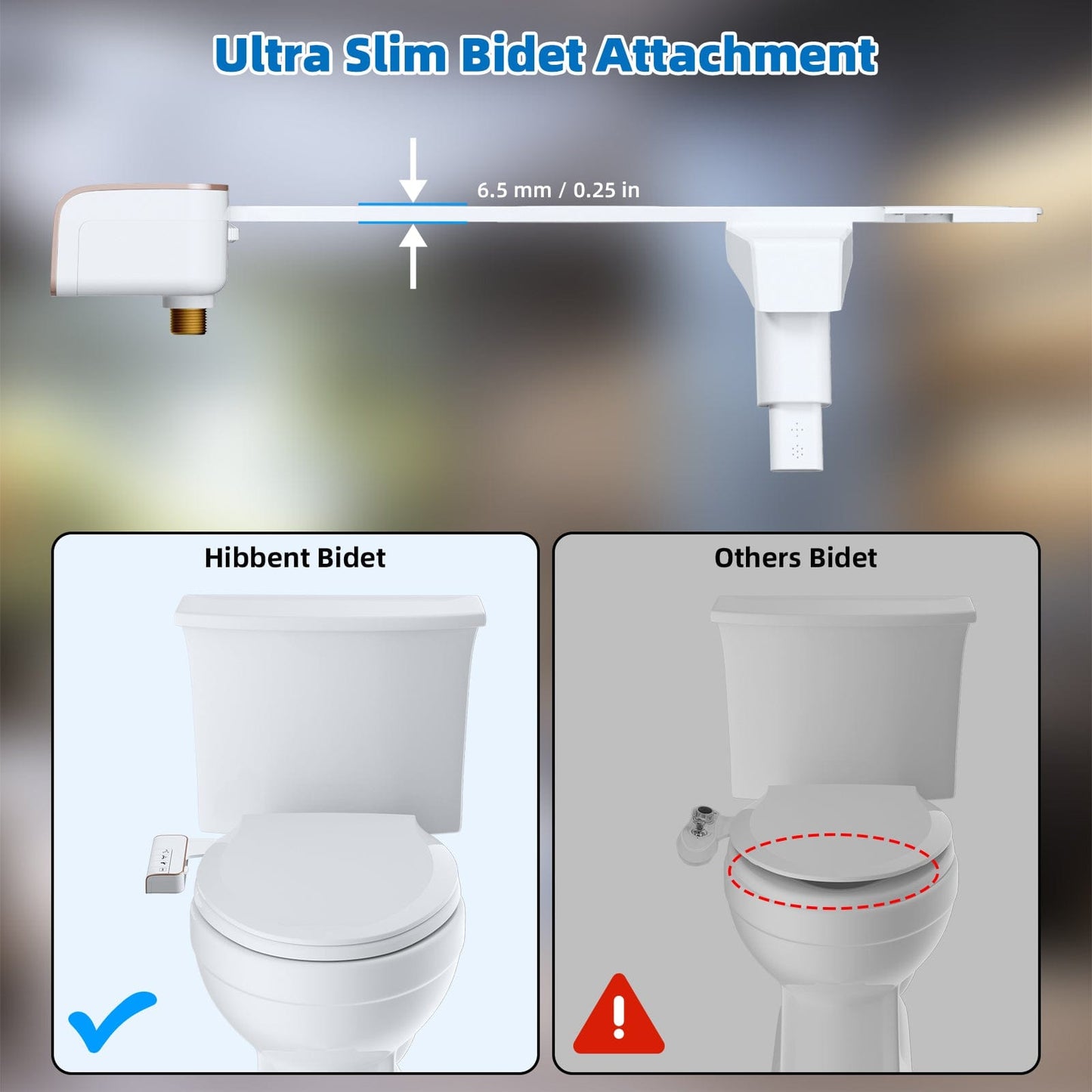 Hibbent Bidet Hibbent Bidet Attachment for Toilet, Non-Electric Dual Nozzle for Frontal & Rear Wash, Adjustable Water Pressure Control, Fresh Water Bidet Toilet Seat, Self Cleaning Water Sprayer, Rose Gold Hibbent Bidet Attachment for Toilet, Non-Electric Dual Nozzle for Frontal & Rear Wash, Adjustable Water Pressure Control, Fresh Water Bidet Toilet Seat, Self Cleaning Water Sprayer, Rose Gold