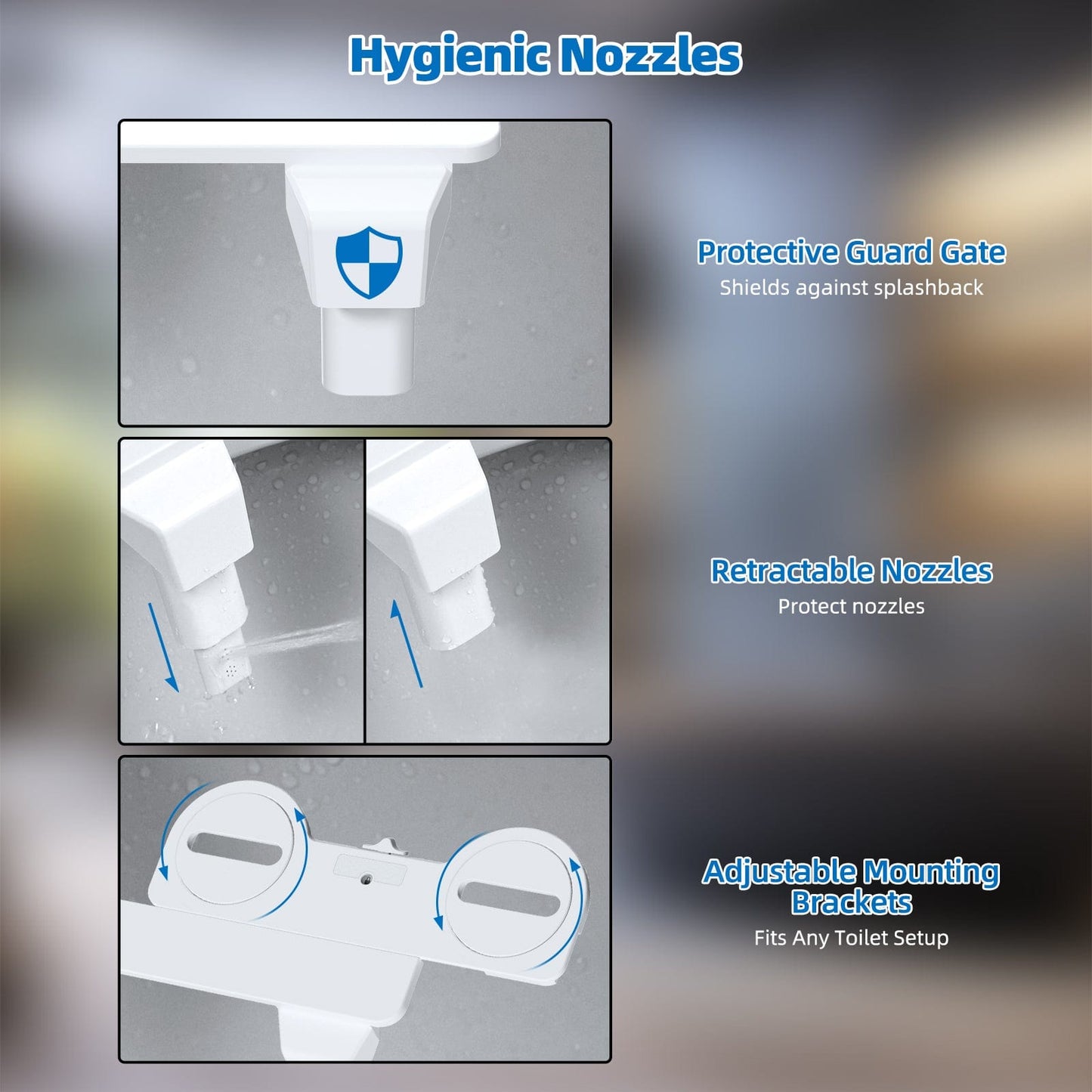 Hibbent Bidet Hibbent Bidet Attachment for Toilet, Non-Electric Dual Nozzle for Frontal & Rear Wash, Adjustable Water Pressure Control, Fresh Water Bidet Toilet Seat, Self Cleaning Water Sprayer, Rose Gold Hibbent Bidet Attachment for Toilet, Non-Electric Dual Nozzle for Frontal & Rear Wash, Adjustable Water Pressure Control, Fresh Water Bidet Toilet Seat, Self Cleaning Water Sprayer, Rose Gold
