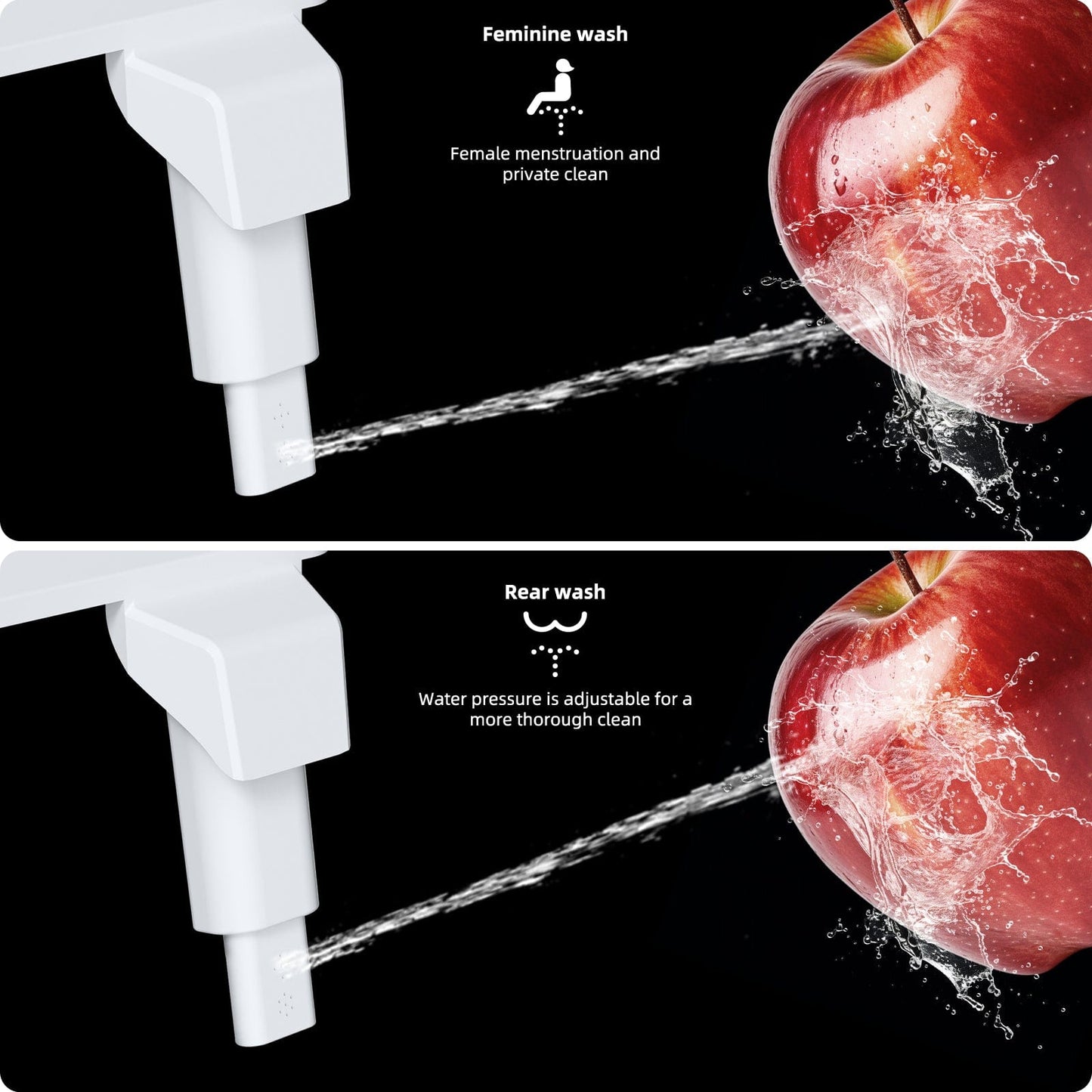 Hibbent Bidet Hibbent Bidet Attachment for Toilet, Non-Electric Dual Nozzle for Frontal & Rear Wash, Adjustable Water Pressure Control, Fresh Water Bidet Toilet Seat, Self Cleaning Water Sprayer, Rose Gold Hibbent Bidet Attachment for Toilet, Non-Electric Dual Nozzle for Frontal & Rear Wash, Adjustable Water Pressure Control, Fresh Water Bidet Toilet Seat, Self Cleaning Water Sprayer, Rose Gold