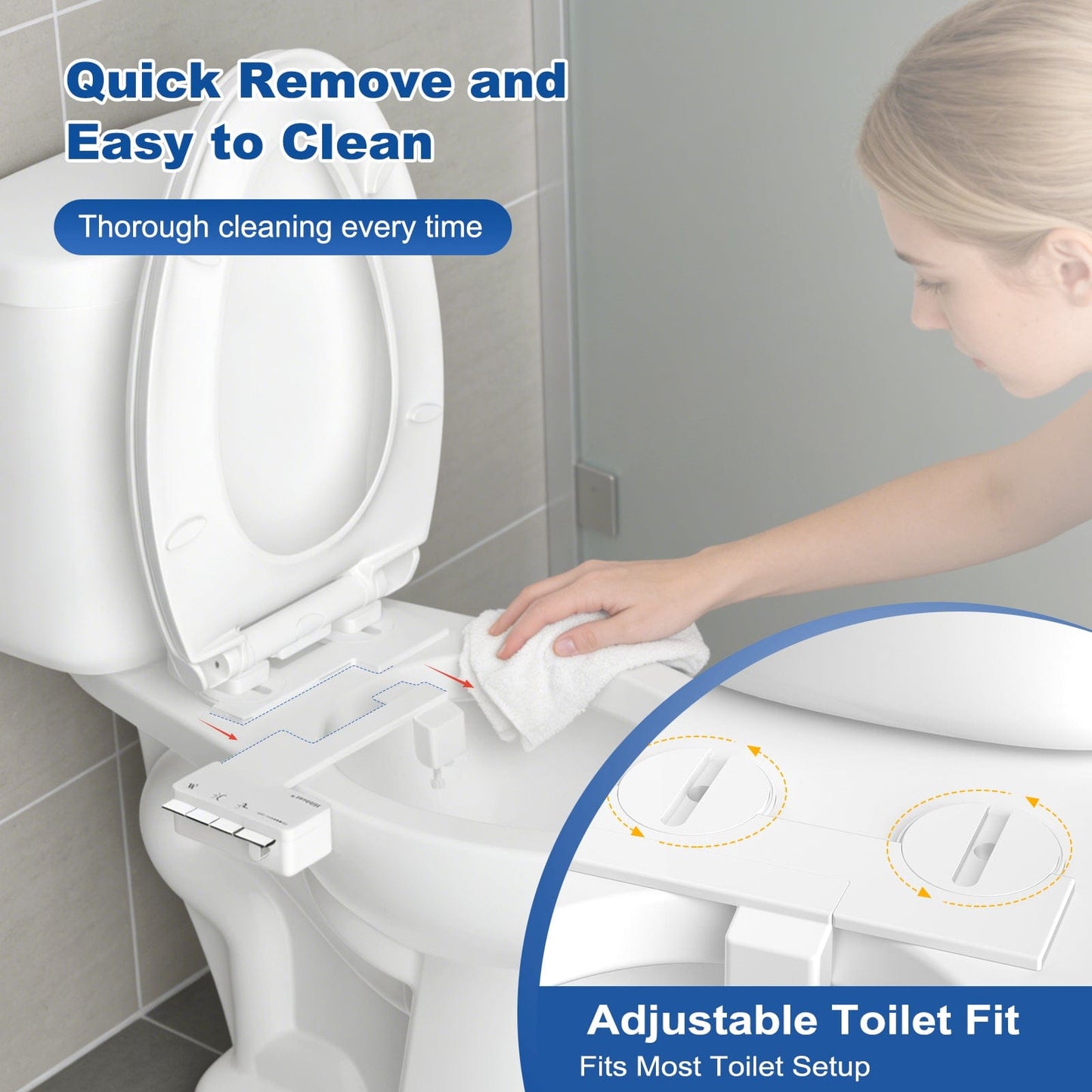 Hibbent Shop Bidets Hibbent Ultra-Slim Bidet Attachment for Toilet, Non-Electric Self Cleaning Bidet Toilet Seat, Adjustable Fresh Cold Water Pressure Bidet Sprayer, Retractable Dual Nozzles for Rear & Feminine Wash Hibbent Ultra-Slim Bidet Attachment for Toilet, Non-Electric Self Cleaning Bidet Toilet Seat, Adjustable Fresh Cold Water Pressure Bidet Sprayer, Retractable Dual Nozzles for Rear & Feminine Wash