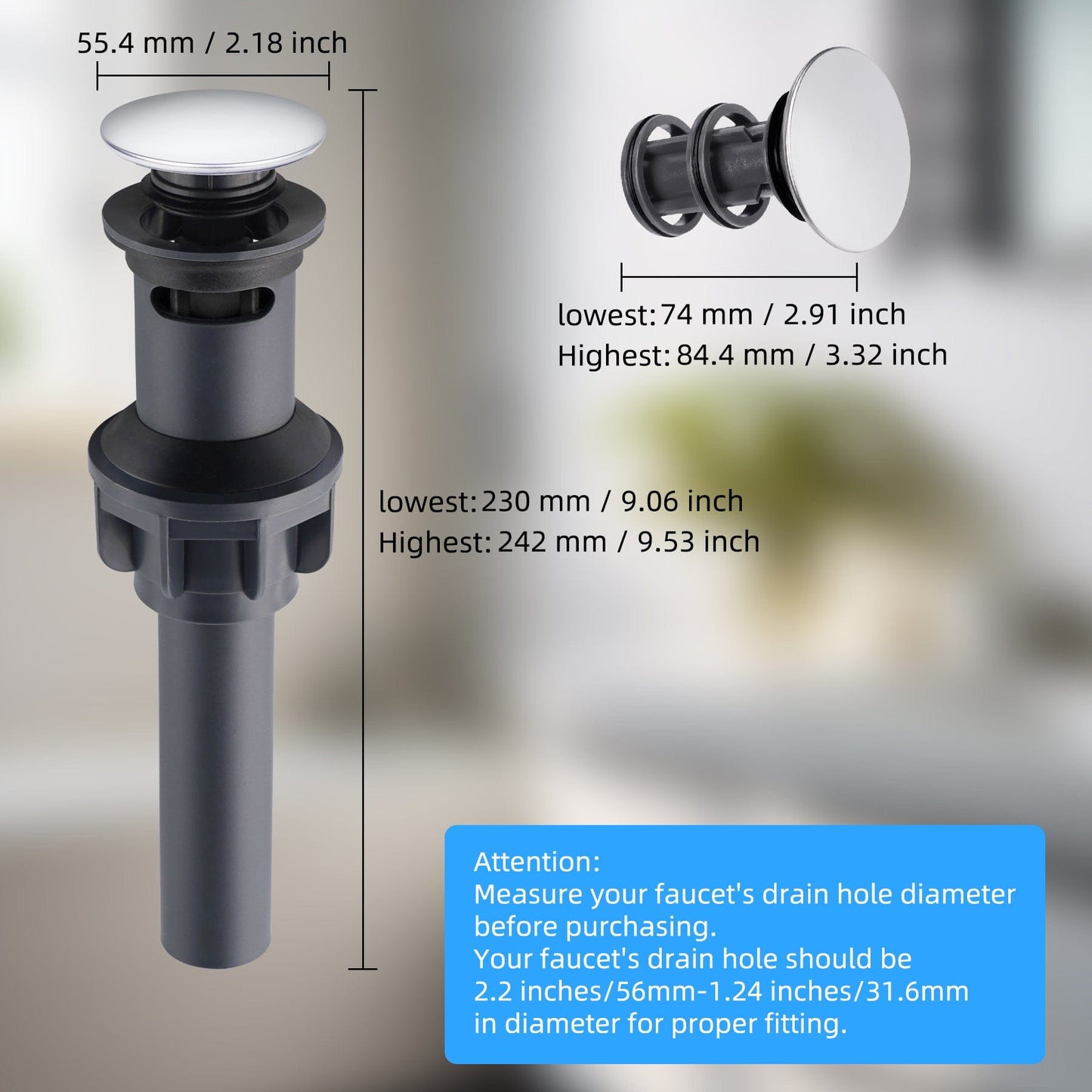 Hibbent Shop Drains Hibbent 10 Pack Universal Bathroom Sink Drain Stopper, Pop Up Drain Strainer with Overflow, Push and Seal Sink Plug with Basket for Lavatory Vanity Vessel, Anti-Clogging Strainer Hibbent 10 Pack Universal Bathroom Sink Drain Stopper, Pop Up Drain Strainer with Overflow, Push and Seal Sink Plug with Basket for Lavatory Vanity Vessel, Anti-Clogging Strainer