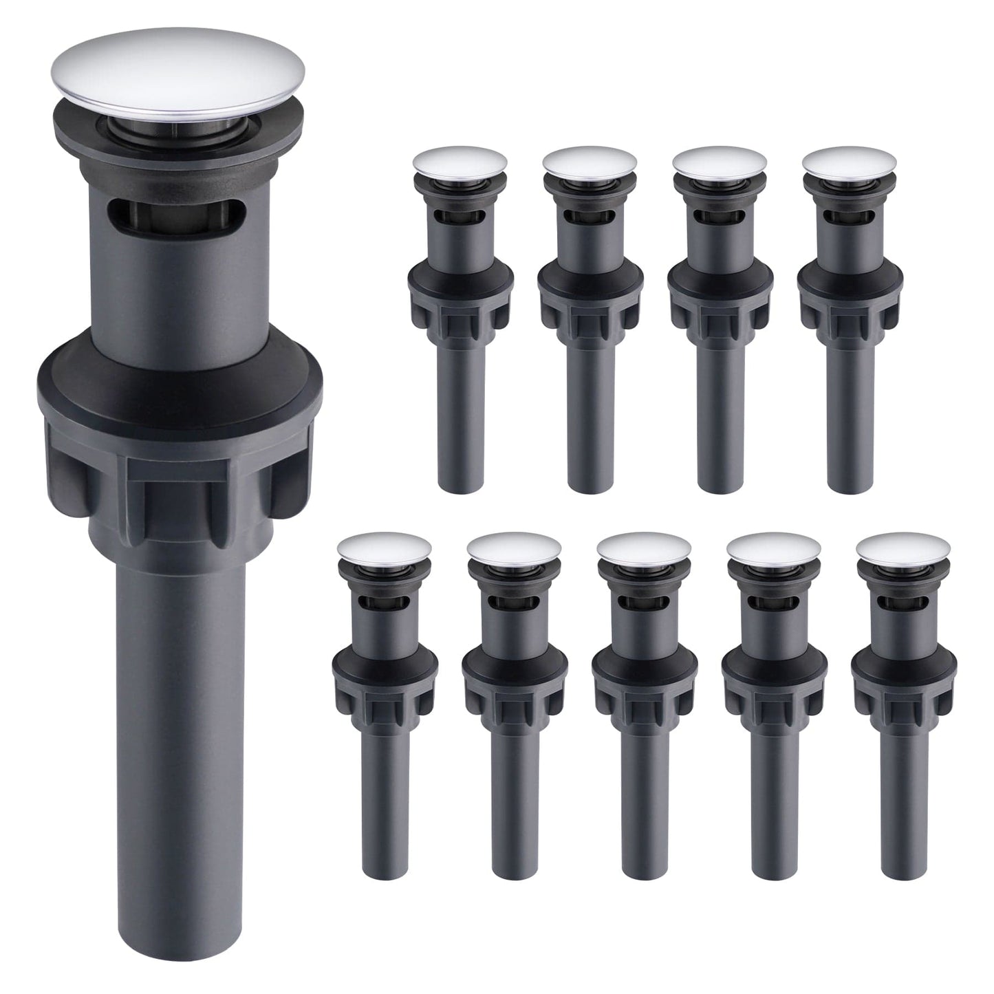 Hibbent Shop Drains Hibbent 10 Pack Universal Bathroom Sink Drain Stopper, Pop Up Drain Strainer with Overflow, Push and Seal Sink Plug with Basket for Lavatory Vanity Vessel, Anti-Clogging Strainer Hibbent 10 Pack Universal Bathroom Sink Drain Stopper, Pop Up Drain Strainer with Overflow, Push and Seal Sink Plug with Basket for Lavatory Vanity Vessel, Anti-Clogging Strainer