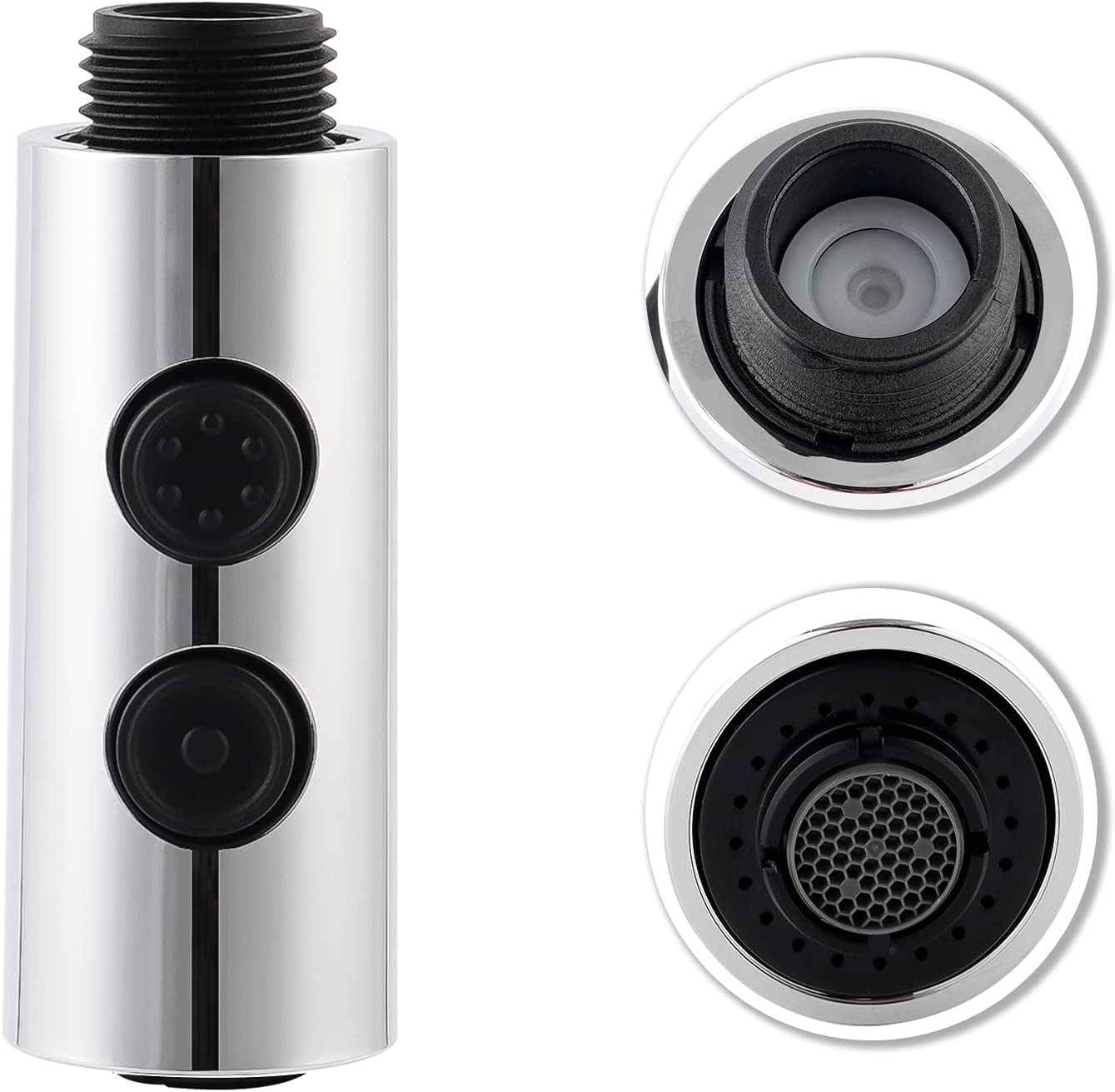 Hibbent Shop Faucet Aerator Hibbent Pull Out Sink Sprayer Head Replacement with 11 Adapters Compatible with Moen, American Standard, Delta, Kohler Faucets