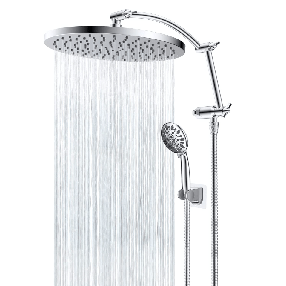 Hibbent Shower Heads Hibbent 10'' Rain Shower Head Combo with High-Pressure Handheld Showerhead