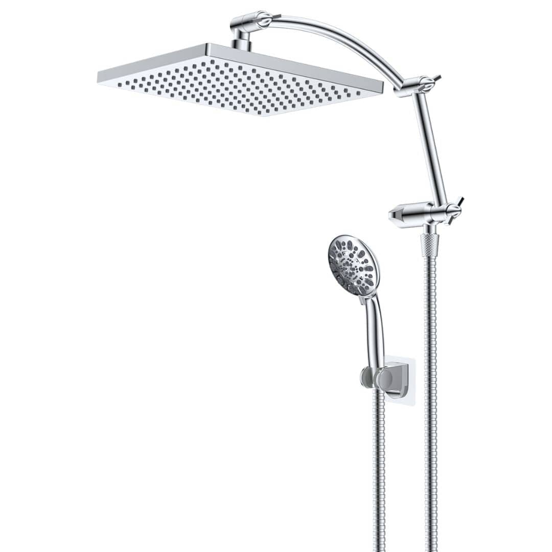 Hibbent Shower Heads Hibbent Thickness Rain Shower Head Combo with High-Pressure Handheld Showerhead