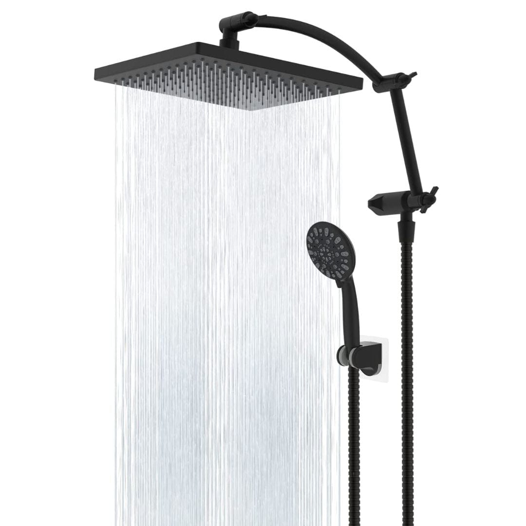 Hibbent Shower Heads Hibbent Thickness Rain Shower Head Combo with High-Pressure Handheld Showerhead