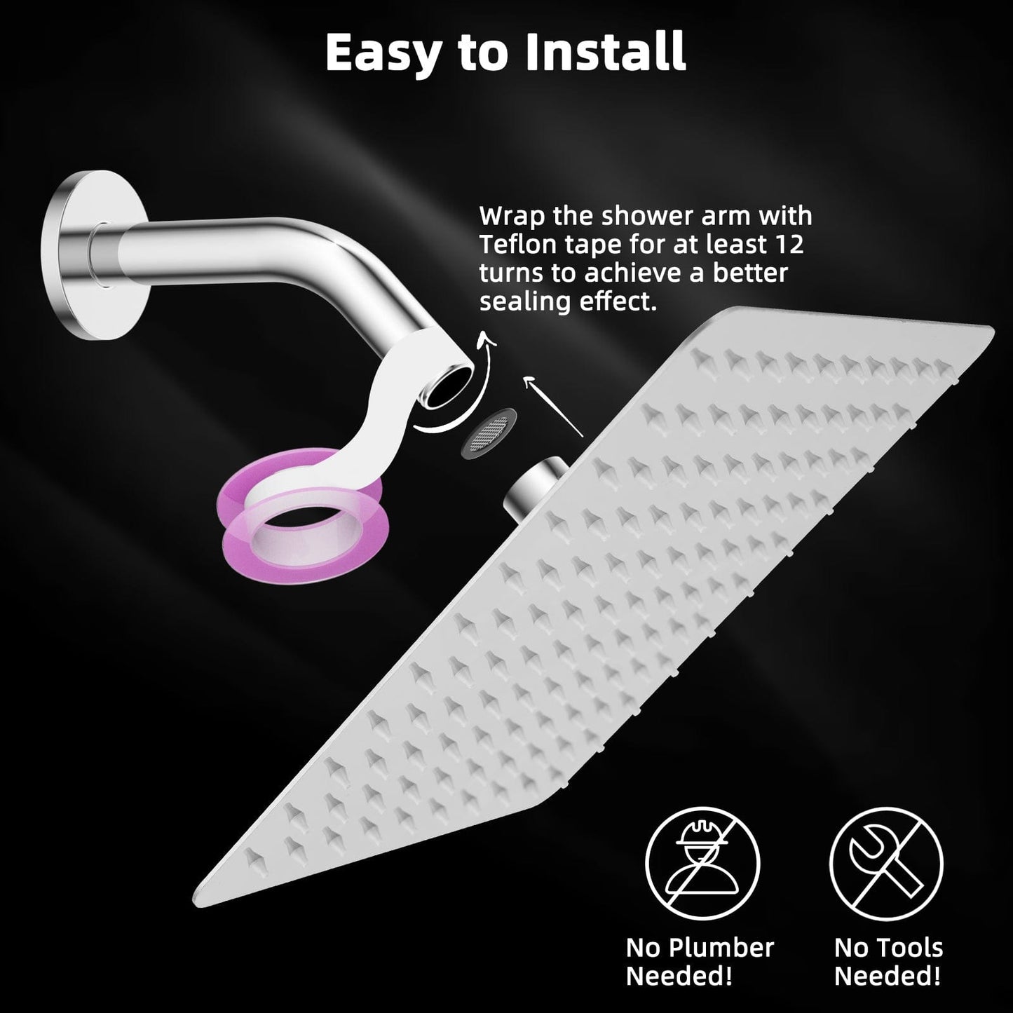 Hibbent Shower Parts Hibbent All Metal 10x9 Inch Shower Head, High Pressure Stainless Steel Rain Showerheads, Bathroom Rainfall Showerhead with Ultra-thin Design, Adjustable Brass Ball Joint, Silicone Nozzles Hibbent All Metal 10x9 Inch Shower Head, High Pressure Stainless Steel Rain Showerheads, Bathroom Rainfall Showerhead with Ultra-thin Design, Adjustable Brass Ball Joint, Silicone Nozzles