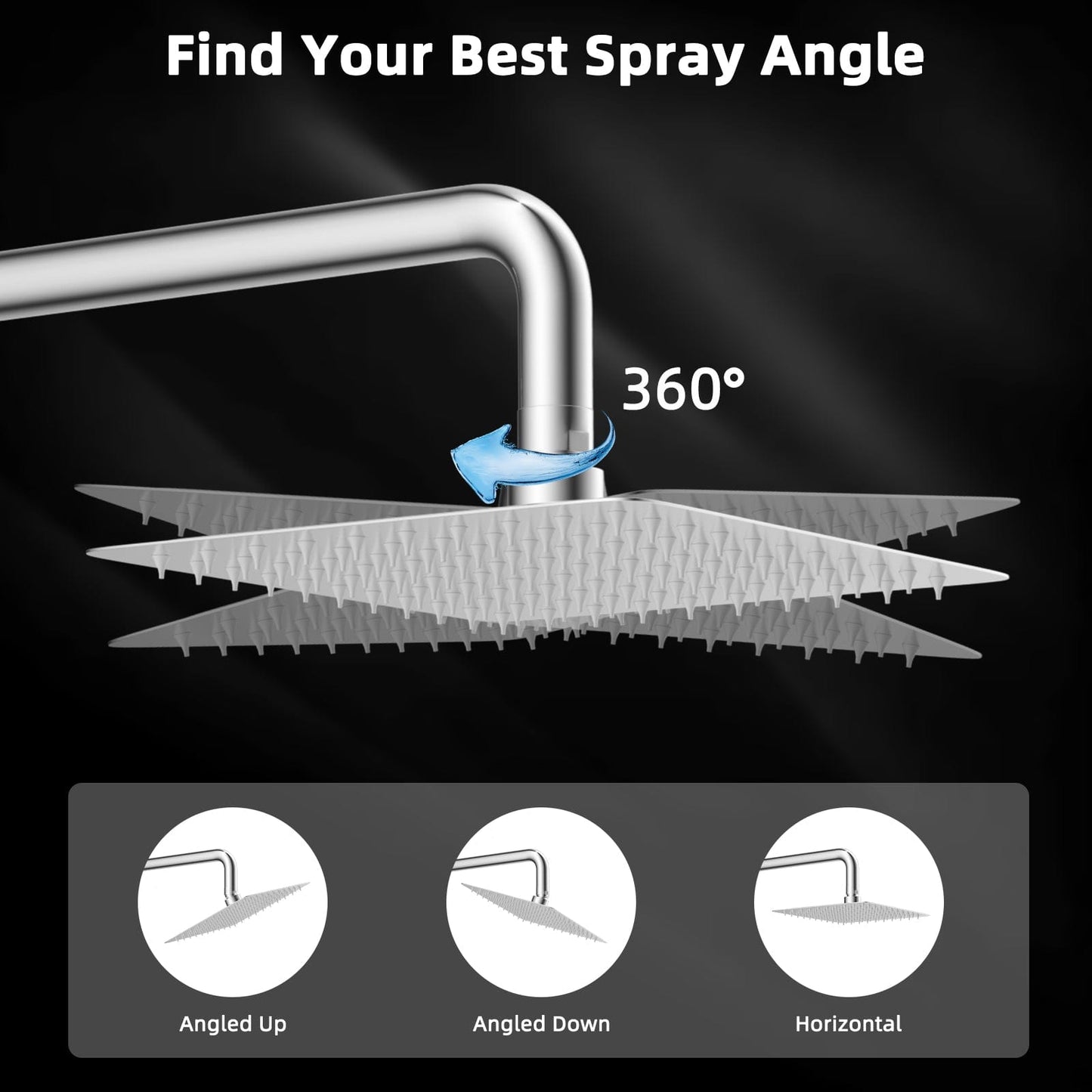 Hibbent Shower Parts Hibbent All Metal 10x9 Inch Shower Head, High Pressure Stainless Steel Rain Showerheads, Bathroom Rainfall Showerhead with Ultra-thin Design, Adjustable Brass Ball Joint, Silicone Nozzles Hibbent All Metal 10x9 Inch Shower Head, High Pressure Stainless Steel Rain Showerheads, Bathroom Rainfall Showerhead with Ultra-thin Design, Adjustable Brass Ball Joint, Silicone Nozzles