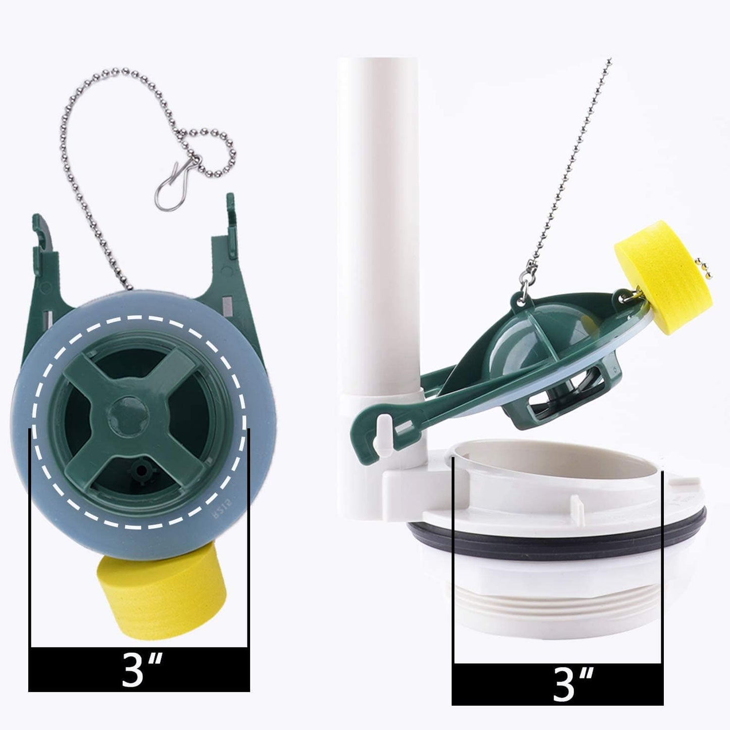 Hibbent 浮球活栓与挡板 Hibbent 2 Pack Toilet Flapper Replacement 3-Inch Compatible with American Standard 7381043-400.0070A