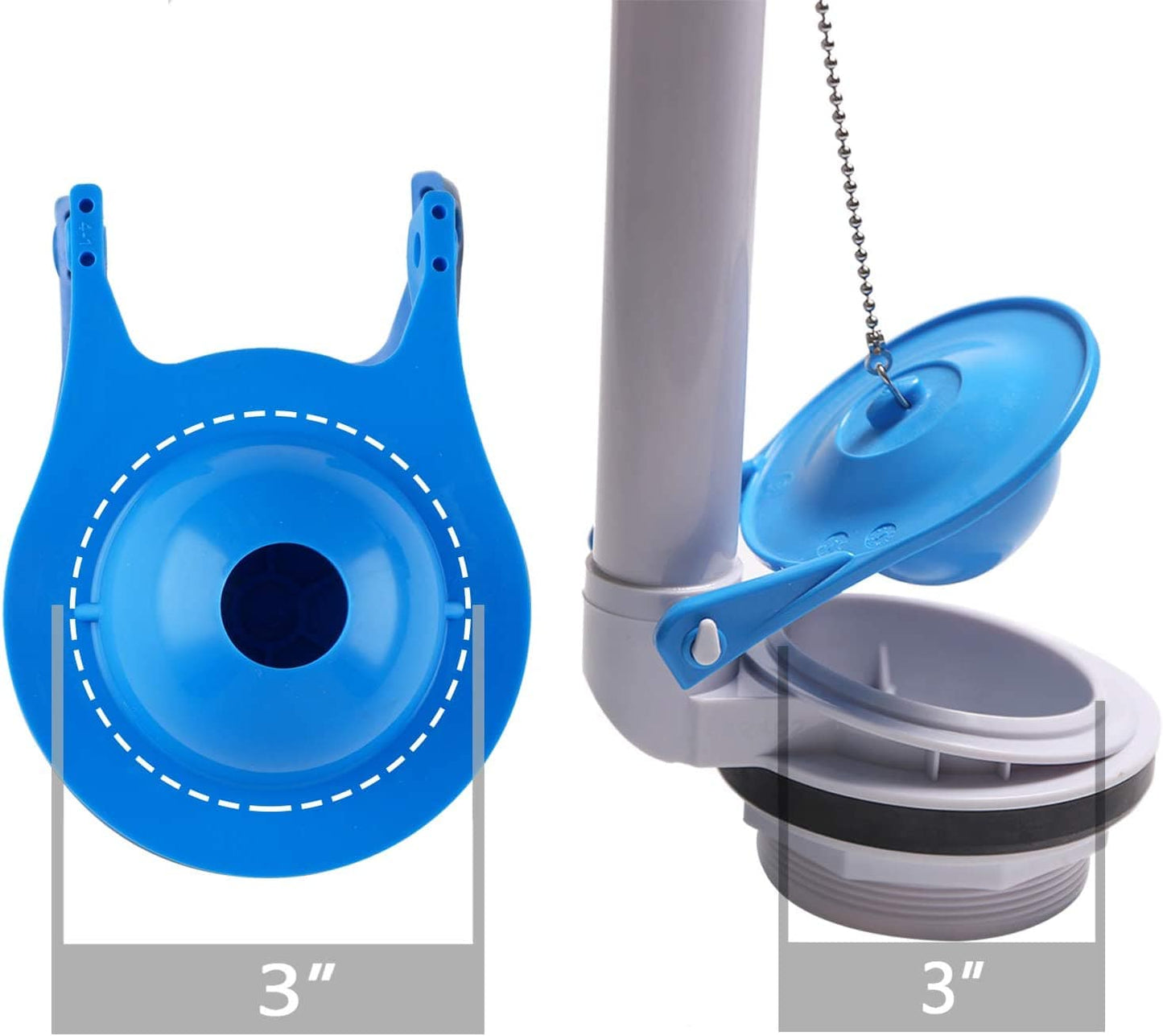 Hibbent 浮球活栓与挡板 Hibbent 2 Pack Toilet Flapper Replacement, Compatible with Gerber 99-788, 3 Inch Flapper Replacement Water Saving - Blue