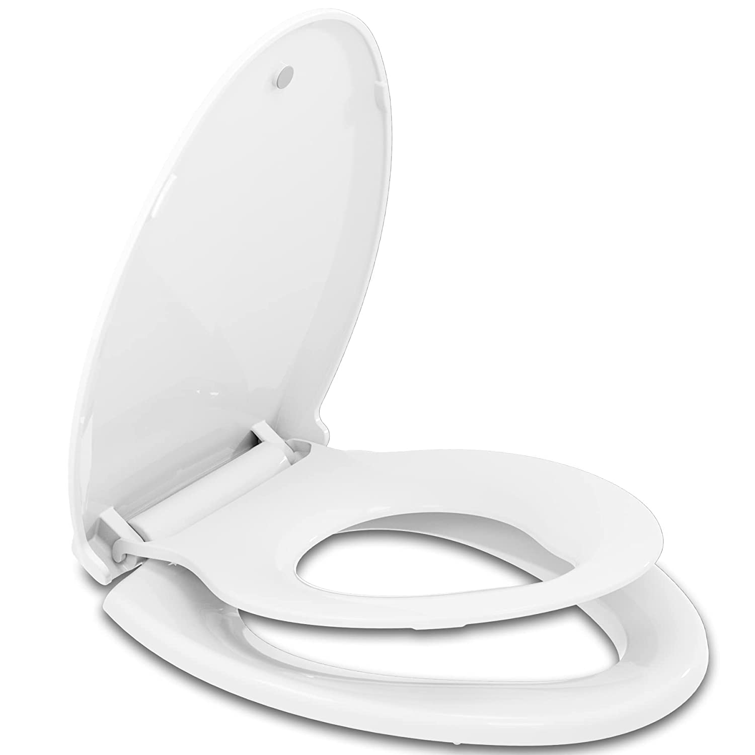 Hibbent Elongated Toilet Seat with Built-in Potty Training Seat