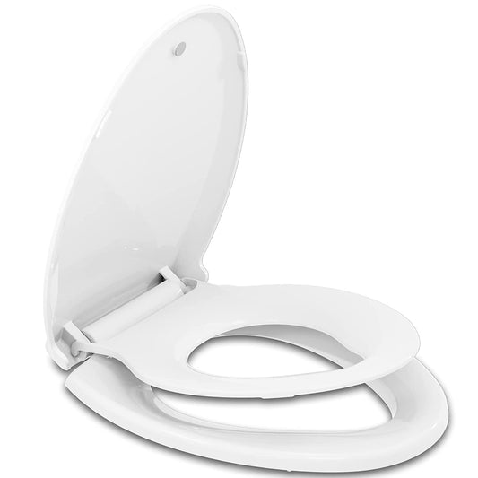 Hibbent 马桶座垫罩 Hibbent Elongated Toilet Seat with Built-in Potty Training Seat Magnetic Kids Toilet Seat Lid with Cover Fits both Adult & Child