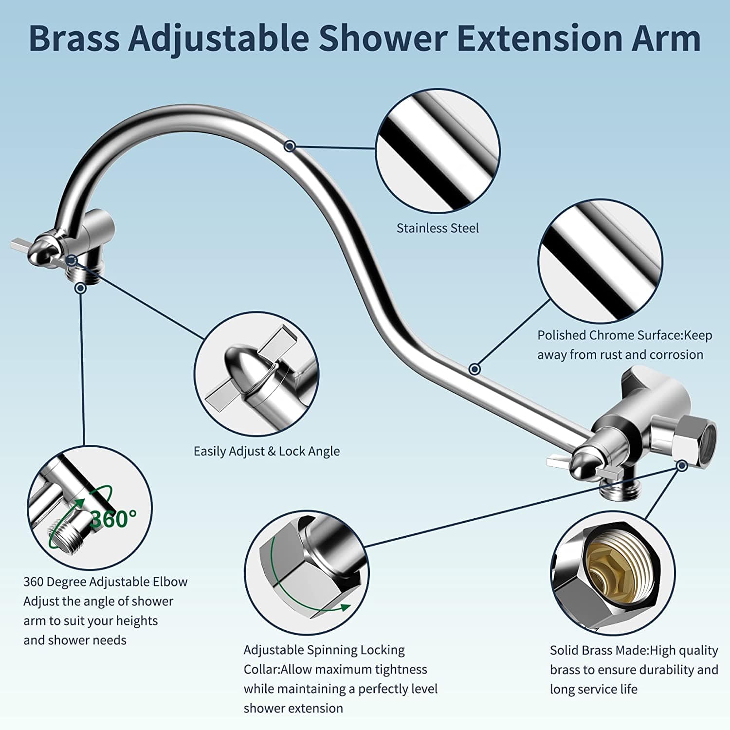 Hibbent 花洒 Hibbent Rain Shower Head & High Pressure Hand Held Shower Head with Hose