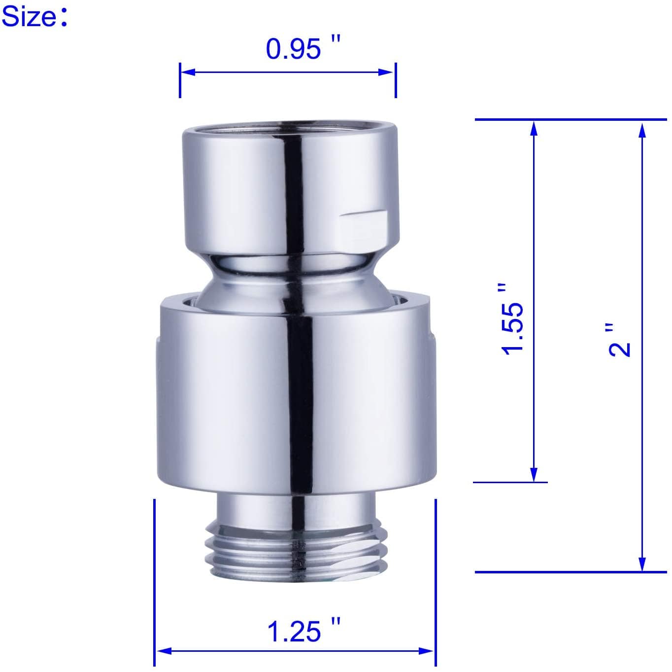 Hibbent 花洒 Hibbent Shower Head Swivel Ball Adapter Shower Parts Ball Joint Adjustable Shower Arm Connector