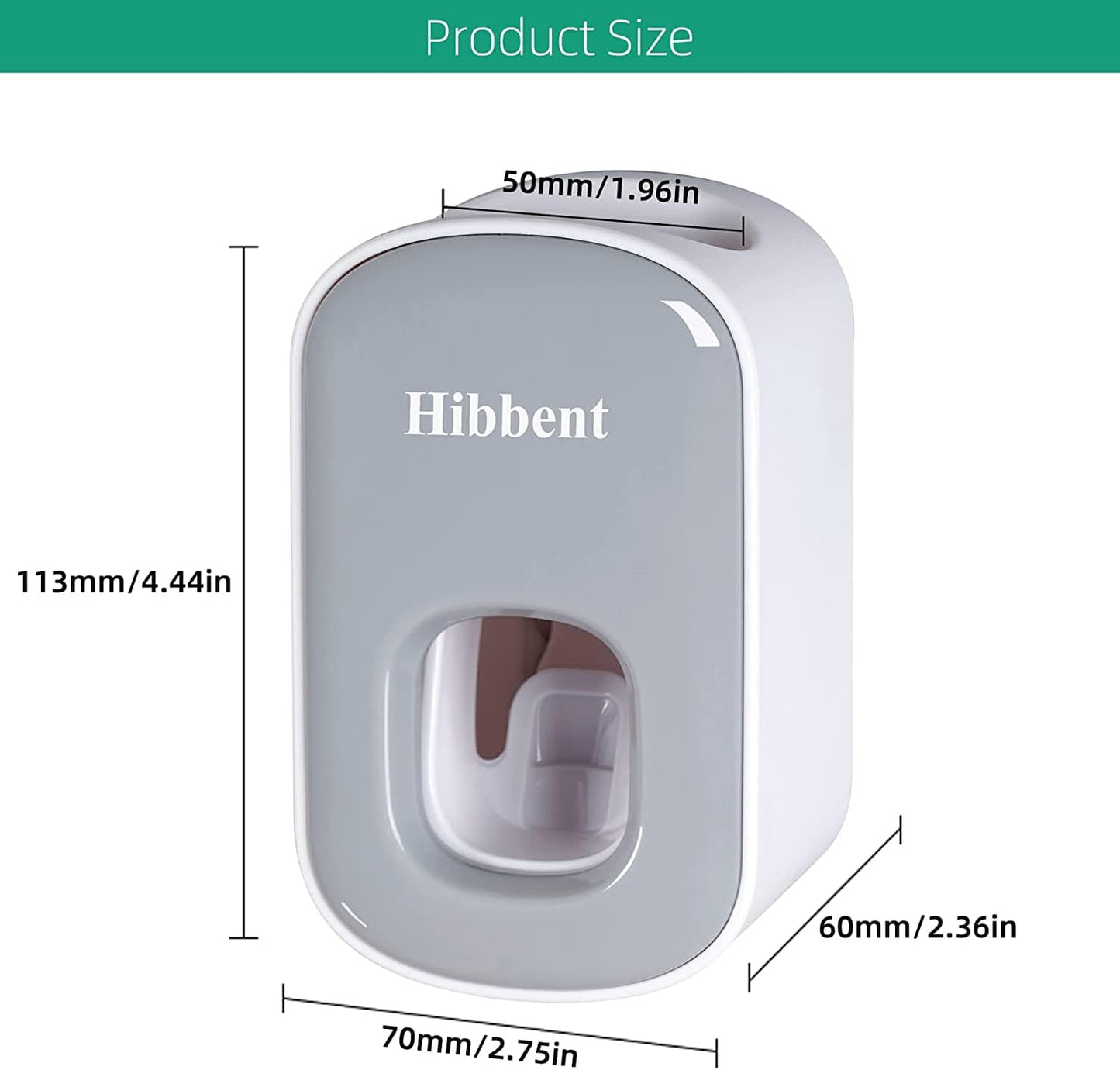 Hibbent Shop Toothpaste Dispenser Hibbent Toothpaste Dispenser Wall Mounted Automatic Toothpaste Squeezer - Grey