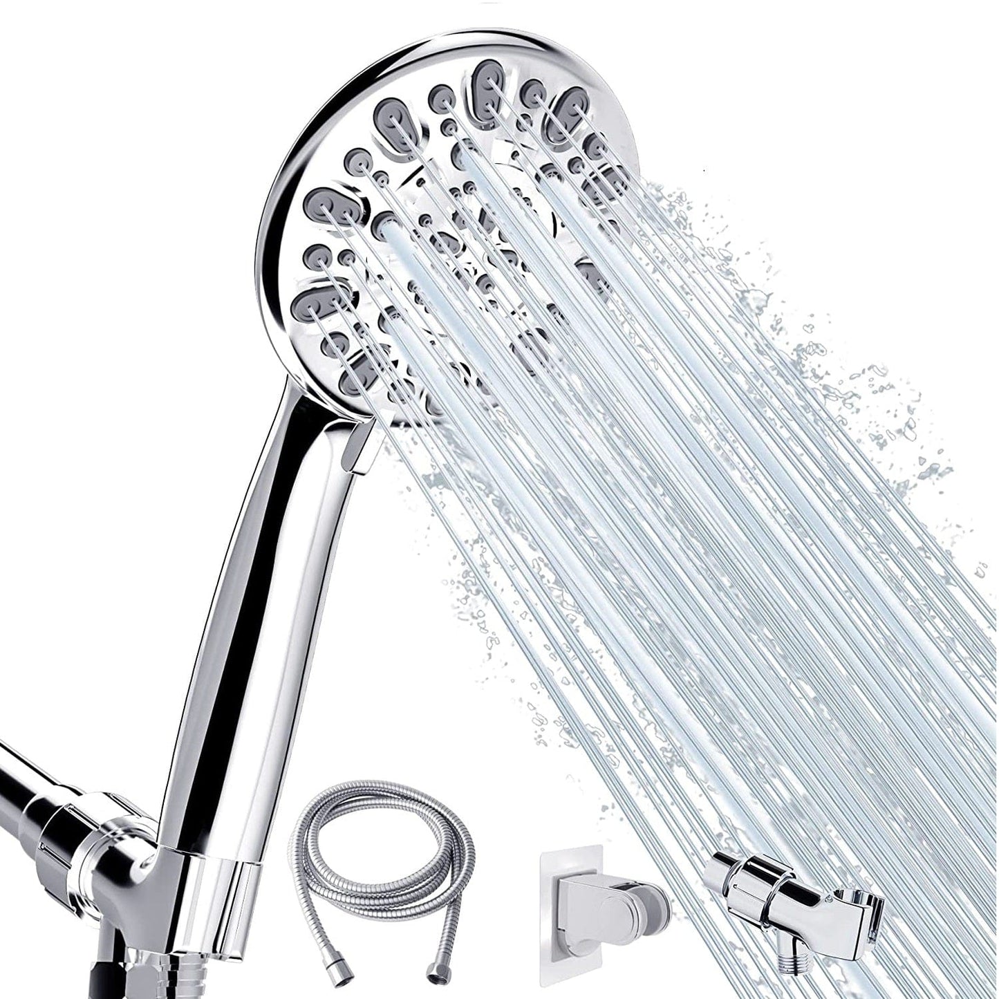 Hibbent Shower Head Hibbent Hand held Shower Head Set 7-Spray High Pressure Shower Head with Hose