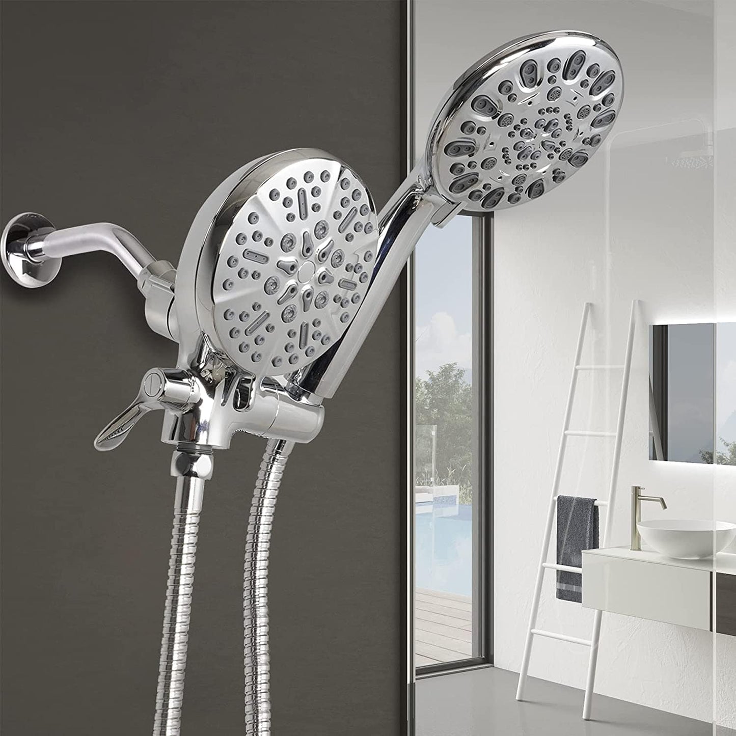Hibbent Shower Head Hibbent Shower Head with Hose 7-spray High Pressure Handheld Shower Head 3-way Water Diverter