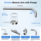 Hibbent Shop Shower Parts Hibbent 16 Inch All Metal Shower Extension Arm, Extra Long Extender with Flange, Stainless Steel Rainfall Shower Arm Water Outlet, Wall Mounted Shower Head Extender, Chrome Hibbent 16 Inch All Metal Shower Extension Arm, Extra Long Extender with Flange, Stainless Steel Rainfall Shower Arm Water Outlet, Wall Mounted Shower Head Extender, Chrome
