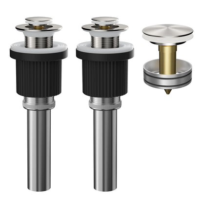 Hibbent Shop Drains Hibbent 2 Pack Bathroom Sink Drain & Stopper Fit with or Without Overflow Universal Metal Drain Stopper with Detachable Stainless Steel Strainer Basket for Lavatory Vanity Vessel Sink Hibbent 2 Pack Bathroom Sink Drain & Stopper Fit with or Without Overflow Universal Metal Drain Stopper with Detachable Stainless Steel Strainer Basket for Lavatory Vanity Vessel Sink