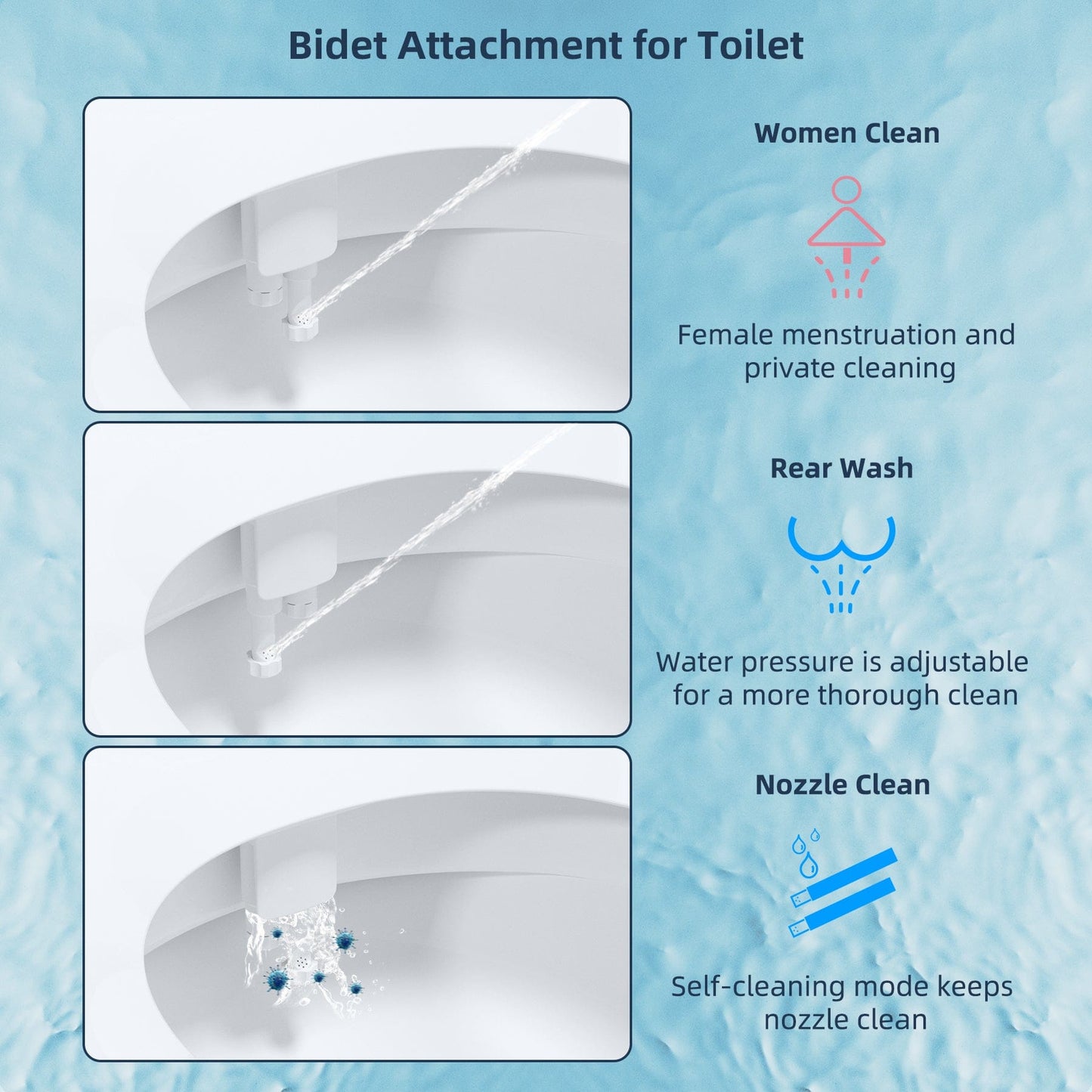 Hibbent Bidet Click to see full view      4+  7 VIDEOS Hibbent Bidet Attachment for Toilet with Self Cleaning Dual Nozzle, Hot and Cold Water Spray Non-Electric Mechanical Toilet Seat Bidet for Rear or Female Washing Sanitizing, Black Click to see full view      4+  7 VIDEOS Hibbent Bidet Attachment for Toilet with Self Cleaning Dual Nozzle, Hot and Cold Water Spray Non-Electric Mechanical Toilet Seat Bidet for Rear or Female Washing Sanitizing, Black