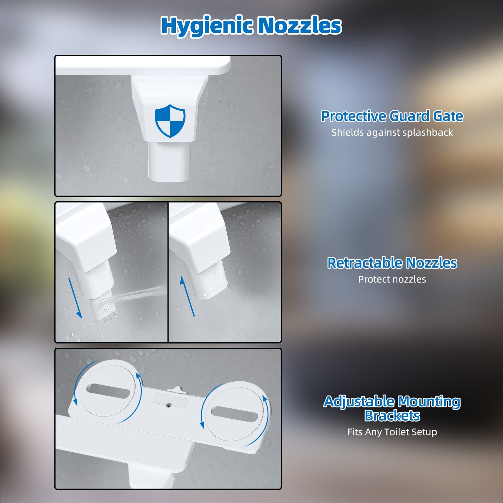 Hibbent Bidet Hibbent Bidet Attachment for Toilet, Non-Electric Dual Nozzle for Frontal & Rear Wash, Adjustable Water Pressure Control, Fresh Water Bidet Toilet Seat, Self Cleaning Water Sprayer, Rose Gold Hibbent Bidet Attachment for Toilet, Non-Electric Dual Nozzle for Frontal & Rear Wash, Adjustable Water Pressure Control, Fresh Water Bidet Toilet Seat, Self Cleaning Water Sprayer, Rose Gold