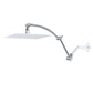 Hibbent Drains Hibbent All Metal 16'' Shower Head Extension Arm Solid Brass Flexible Height & Angle Adjustable Shower Arm Extender with Lock Joint, Universal Connection Stainless Steel Pipe Height Extending, Chrome