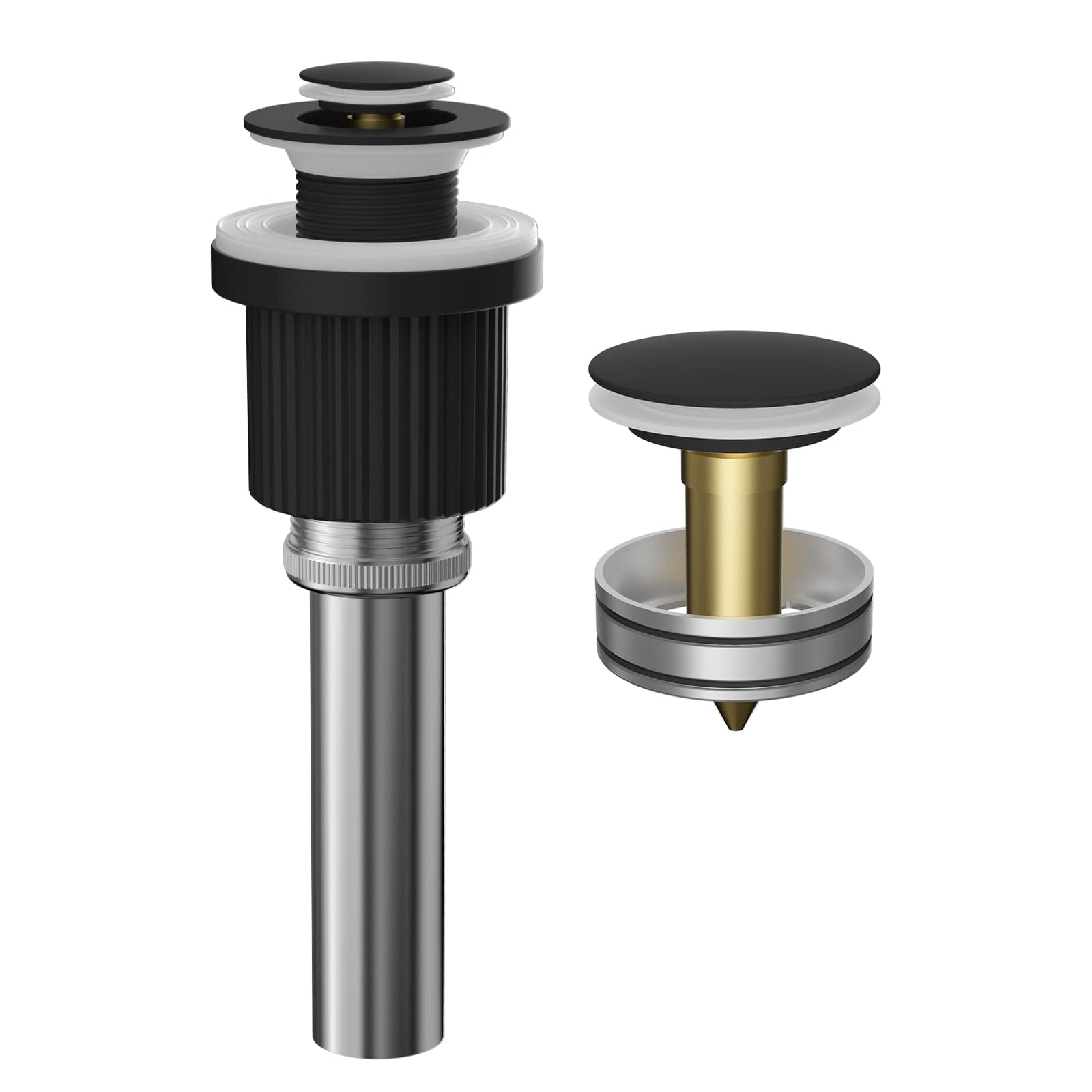 Hibbent Drains Hibbent Universal Metal Bathroom Sink Drain Stopper, Pop Up Drain Strainer for Lavatory Vanity Vessel Sink with Overflow and Without Overflow, Anti-Clogging Stainless Steel Strainer Basket Hibbent Universal Metal Bathroom Sink Drain Stopper, Pop Up Drain Strainer for Lavatory Vanity Vessel Sink with Overflow and Without Overflow, Anti-Clogging Stainless Steel Strainer Basket