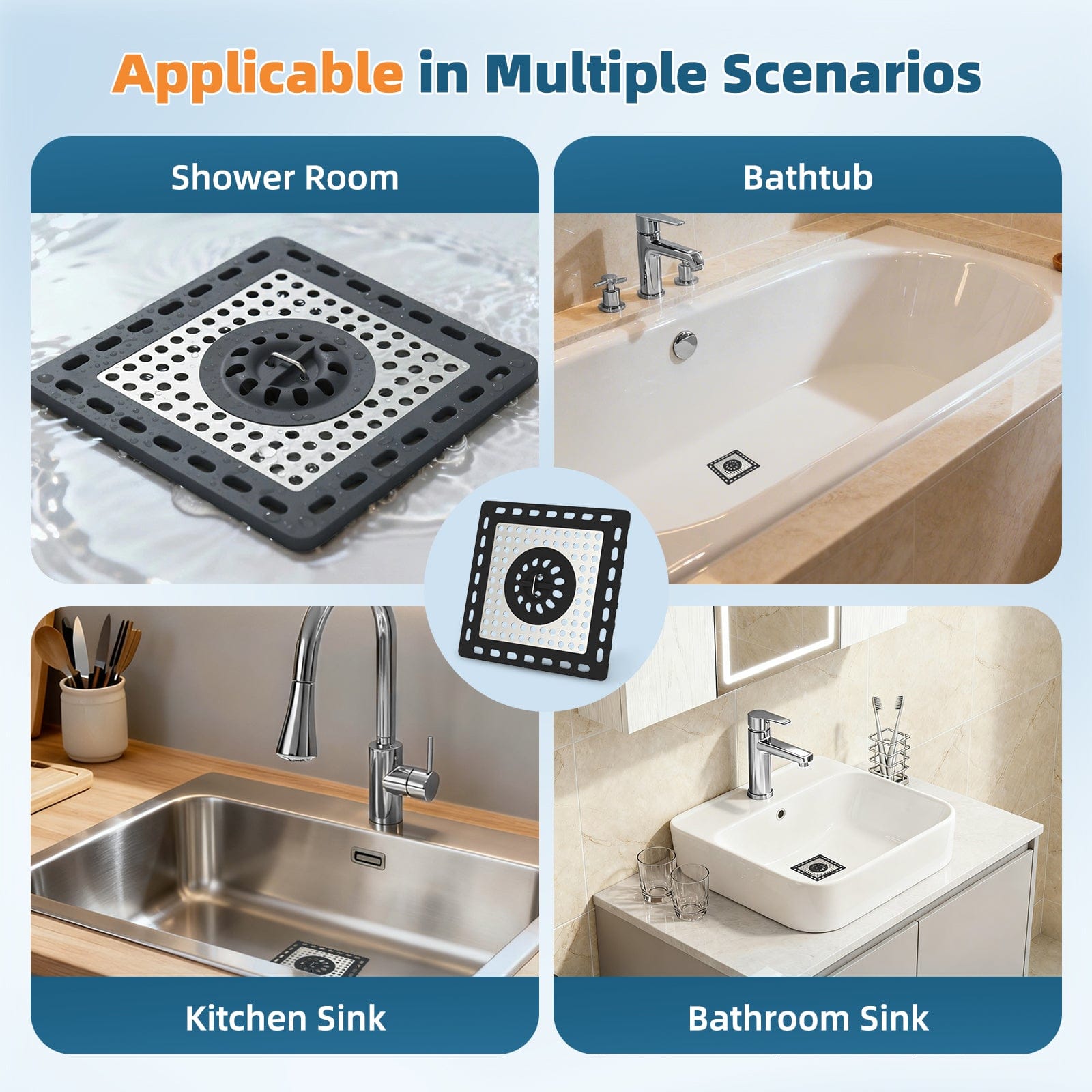 Hibbent Drains Hibbent Upgraded Shower Drain Hair Catcher, Shower Drain Cover for Bathroom Floor 4" Drain, Anti-Clogging Bathtub Drain Strainer, Stainless Steel Kitchen Sink Drain Strainer with Handle Hibbent Upgraded Shower Drain Hair Catcher, Shower Drain Cover for Bathroom Floor 4" Drain, Anti-Clogging Bathtub Drain Strainer, Stainless Steel Kitchen Sink Drain Strainer with Handle