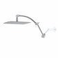 Hibbent Faucet Accessories Hibbent All Metal Rain Shower Head, 10'' High Pressure Rainfall Square Showerhead with 16" Shower Head Extension Arm, Solid Brass Adjustable Shower Arm Extender, Waterfall fixed Showerheads, Chrome