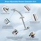 Hibbent Faucet Accessories Hibbent All Metal Rain Shower Head, 10'' High Pressure Rainfall Square Showerhead with 16" Shower Head Extension Arm, Solid Brass Adjustable Shower Arm Extender, Waterfall fixed Showerheads, Chrome