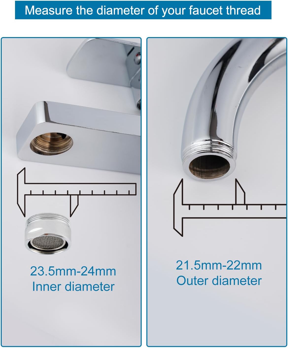 Hibbent Faucet Accessories Hibbent Faucet Adapter Kit, Swivel Aerator Adapter to Connect Garden Hose - Multi-Thread Kitchen Sink Faucet Adapter, 3/4 Inch Garden Hose Adapter for Male to Male and Female to Male - Chrome Finished