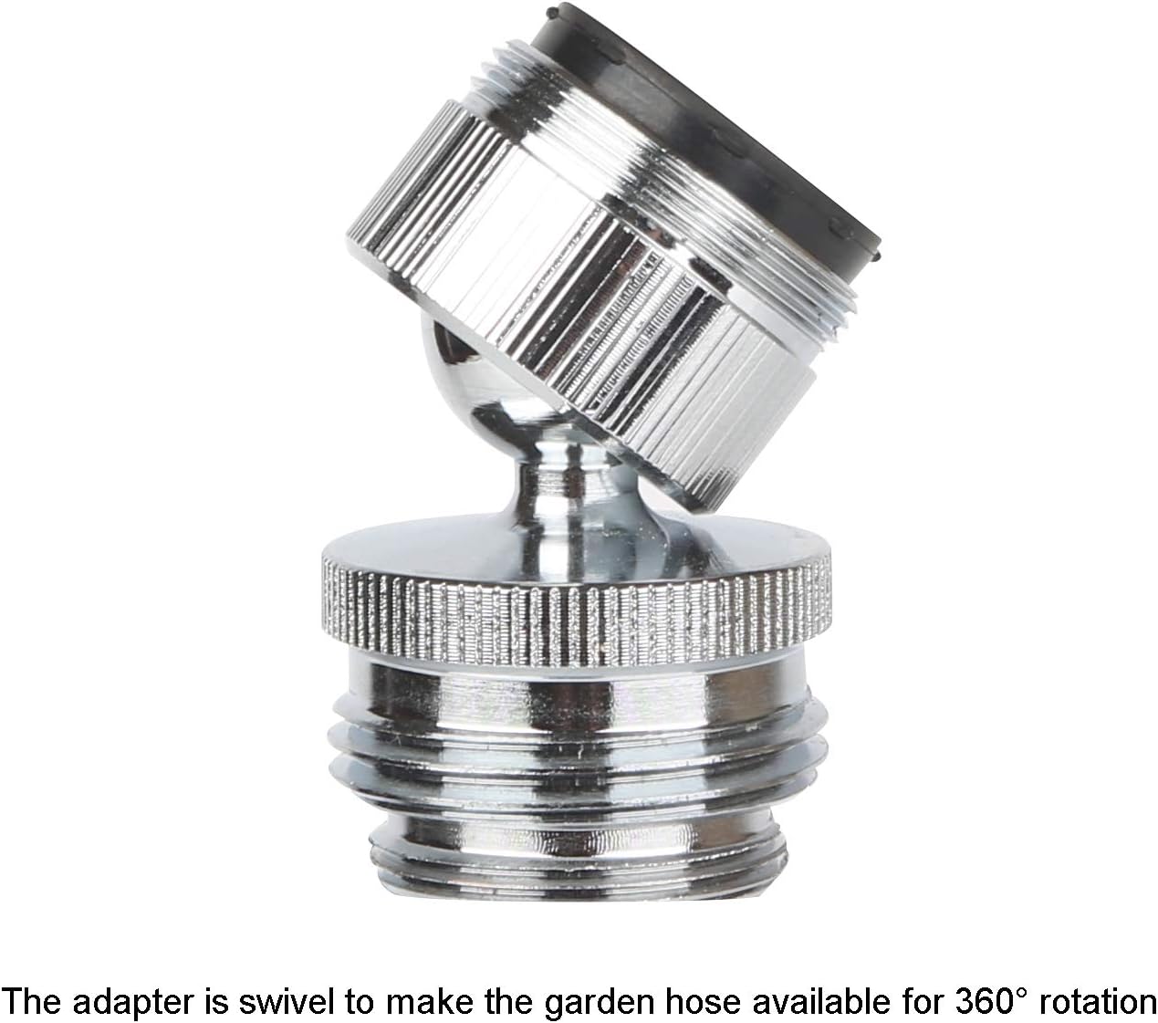 Hibbent Faucet Accessories Hibbent Faucet Adapter Kit, Swivel Aerator Adapter to Connect Garden Hose - Multi-Thread Kitchen Sink Faucet Adapter, 3/4 Inch Garden Hose Adapter for Male to Male and Female to Male - Chrome Finished