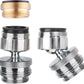 Hibbent Faucet Accessories Hibbent Faucet Adapter Kit, Swivel Aerator Adapter to Connect Garden Hose - Multi-Thread Kitchen Sink Faucet Adapter, 3/4 Inch Garden Hose Adapter for Male to Male and Female to Male - Chrome Finished