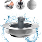 Hibbent Faucet Aerator Hibbent Upgraded 3 in 1 Universal Kitchen Sink Drain Strainer and Stopper Combo, Stainless Steel Metal Pop Up Stopper, Anti-Clogging Basket Strainer with Foldable Handle for Standard 3-1/2'' Drain