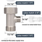Hibbent Hibbent Bidet T Adapter, Metal T Valve for Bidet(7/8” x 7/8” x 3/8”), 3 Way Tee Connector Bidet Attachment for Toilet