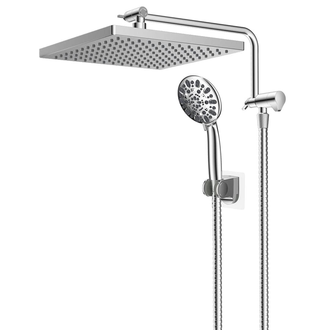 Hibbent Hibbent Rainfall Shower Head Combo 10'' High Pressure Shower Head with Handheld Shower Head