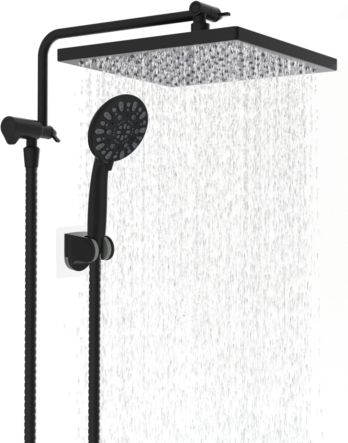 Hibbent Hibbent Rainfall Shower Head Combo 10'' High Pressure Shower Head with Handheld Shower Head