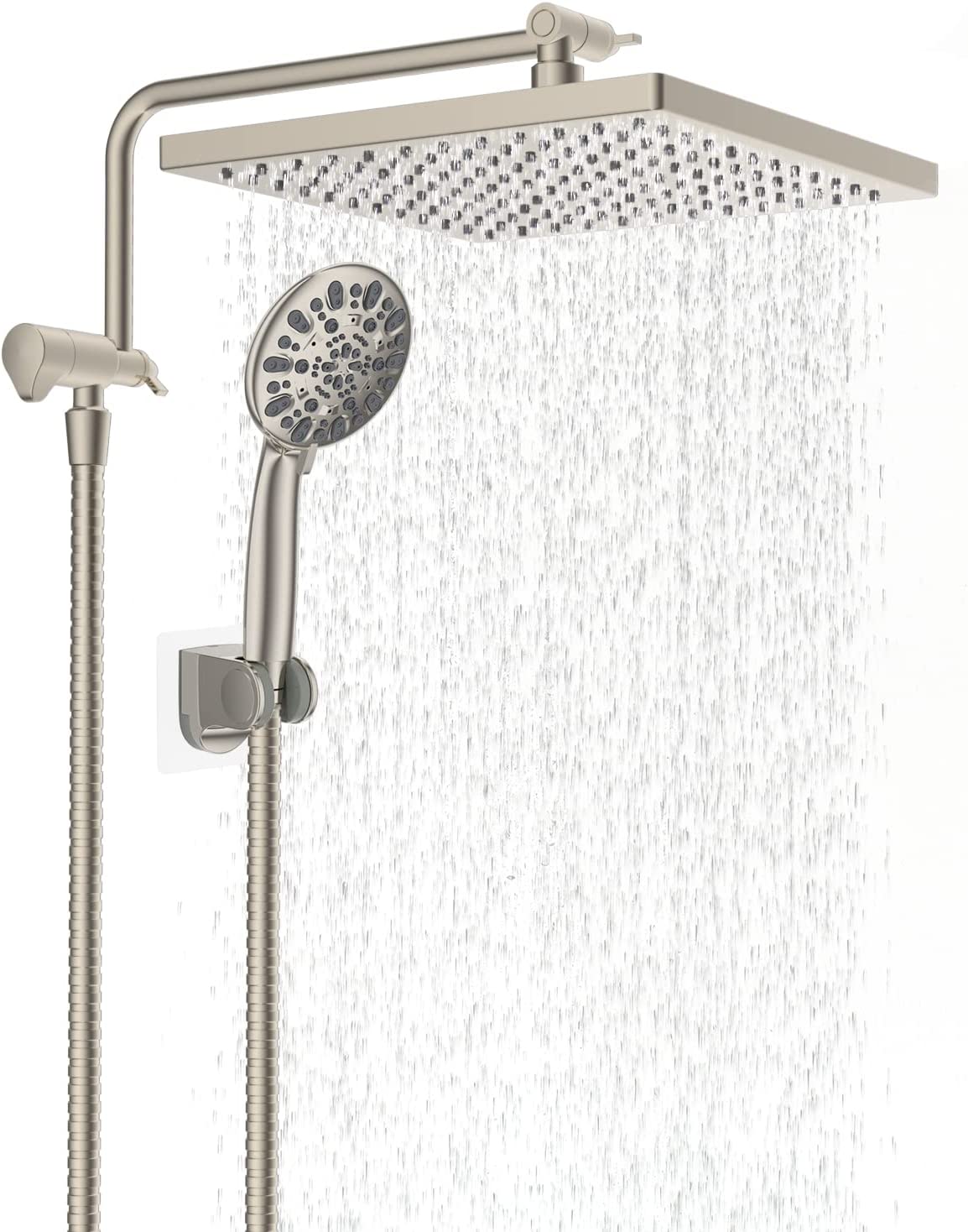 Hibbent Hibbent Rainfall Shower Head Combo 10'' High Pressure Shower Head with Handheld Shower Head