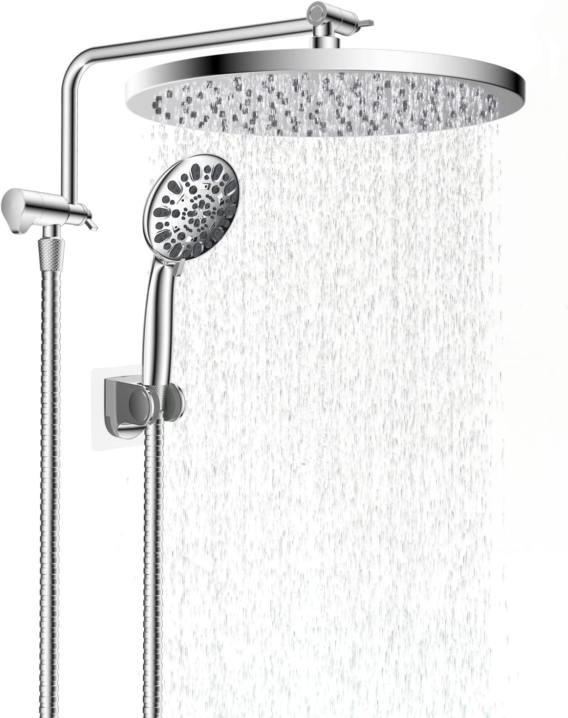 Hibbent Hibbent Rainfall Shower Head Combo 10'' High Pressure Shower Head with Handheld Shower Head