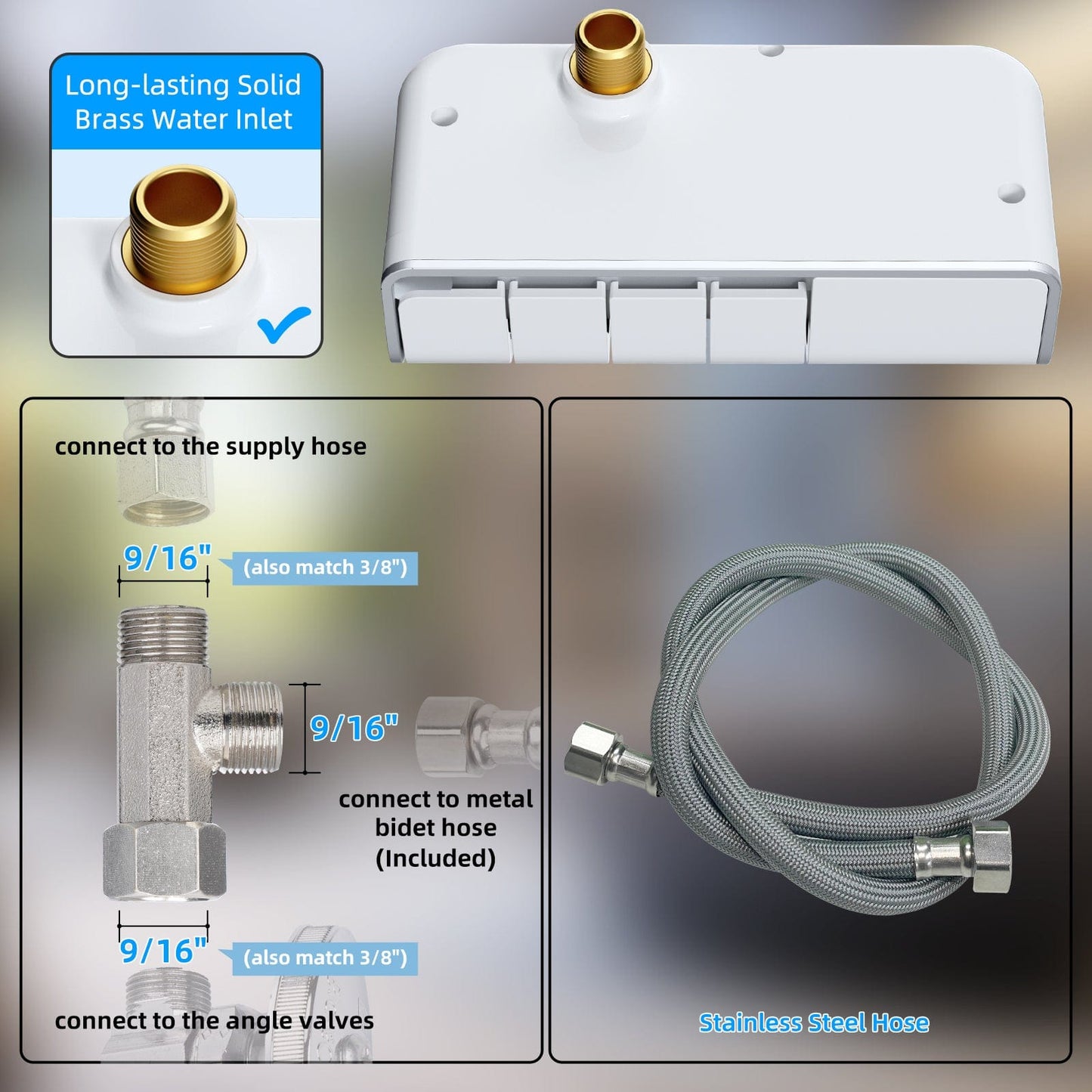 Hibbent Shop Bidet Hibbent Bidet Attachment for Toilet, Non-Electric Dual Nozzle for Frontal & Rear Wash, Adjustable Water Pressure Control, Fresh Water Bidet Toilet Seat, Self Cleaning Water Sprayer, White Hibbent Bidet Attachment for Toilet, Non-Electric Dual Nozzle for Frontal & Rear Wash, Adjustable Water Pressure Control, Fresh Water Bidet Toilet Seat, Self Cleaning Water Sprayer, White