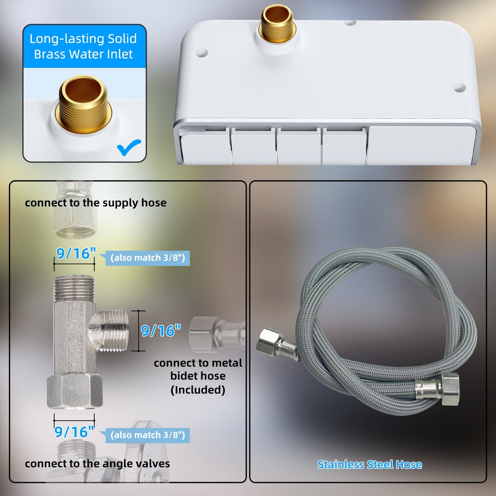Hibbent Shop Bidet Hibbent Bidet Attachment for Toilet, Non-Electric Dual Nozzle for Frontal & Rear Wash, Adjustable Water Pressure Control, Fresh Water Bidet Toilet Seat, Self Cleaning Water Sprayer, White Hibbent Bidet Attachment for Toilet, Non-Electric Dual Nozzle for Frontal & Rear Wash, Adjustable Water Pressure Control, Fresh Water Bidet Toilet Seat, Self Cleaning Water Sprayer, White