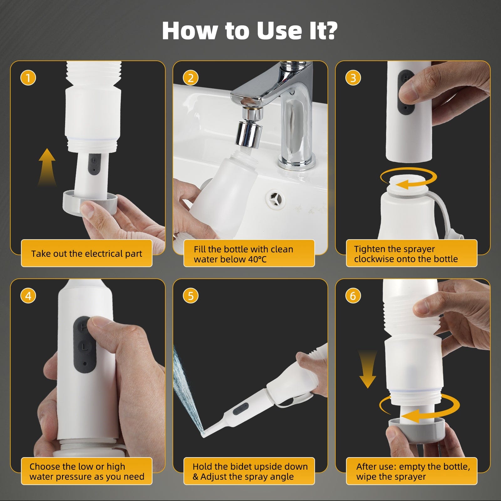 Hibbent Shop Bidets Hibbent Portable Bidet for Travel, High Pressure Electric Handheld Bidet Sprayer, 350-550ML Expandable Bottle for Personal Hygiene, USB-C Rechargeable Waterproof, Travel Bidet for Women & Men, White Hibbent Portable Bidet for Travel, High Pressure Electric Handheld Bidet Sprayer, 350-550ML Expandable Bottle for Personal Hygiene, USB-C Rechargeable Waterproof, Travel Bidet for Women & Men, White