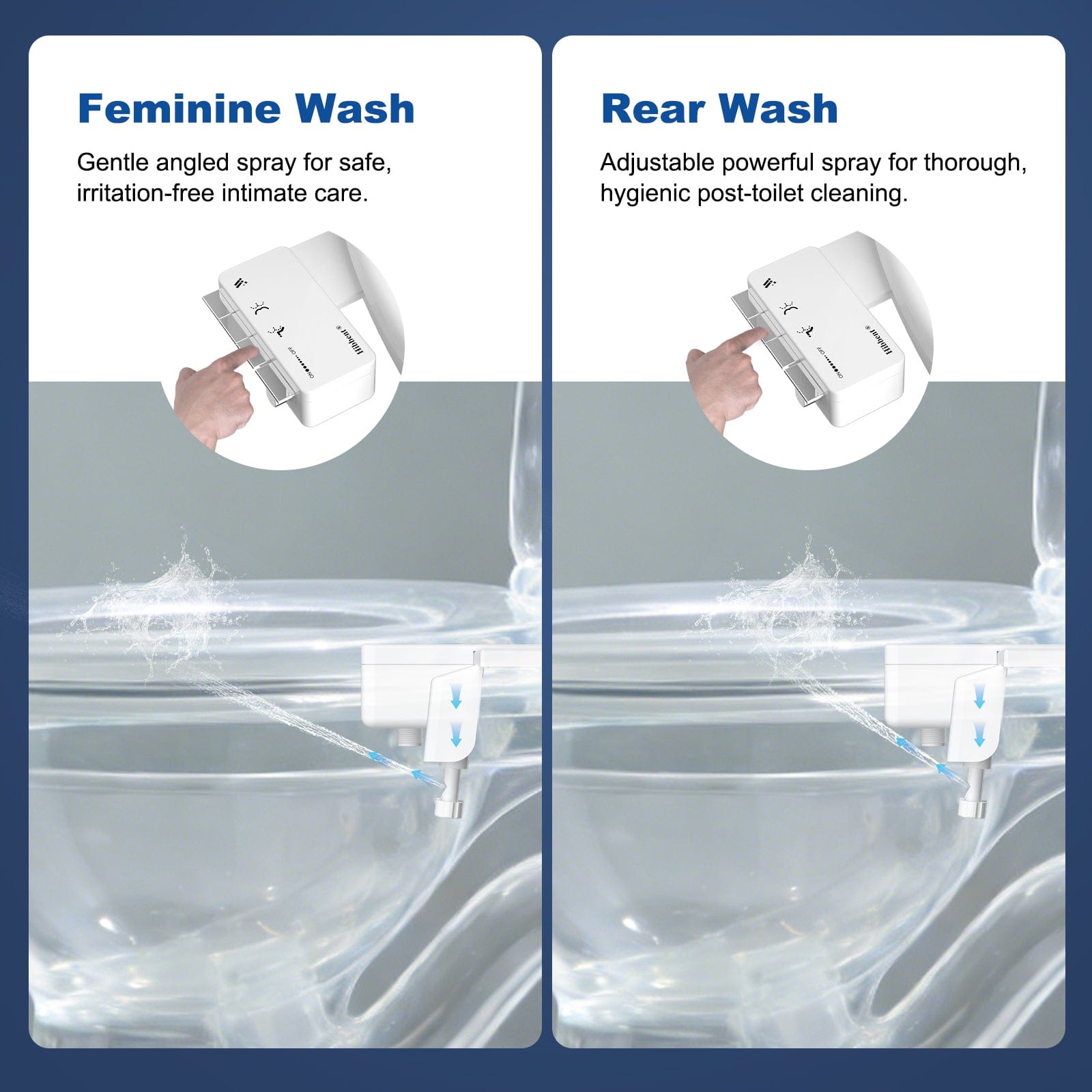 Hibbent Shop Bidets Hibbent Ultra-Slim Bidet Attachment for Toilet, Non-Electric Self Cleaning Bidet Toilet Seat, Adjustable Fresh Cold Water Pressure Bidet Sprayer, Retractable Dual Nozzles for Rear & Feminine Wash Hibbent Ultra-Slim Bidet Attachment for Toilet, Non-Electric Self Cleaning Bidet Toilet Seat, Adjustable Fresh Cold Water Pressure Bidet Sprayer, Retractable Dual Nozzles for Rear & Feminine Wash