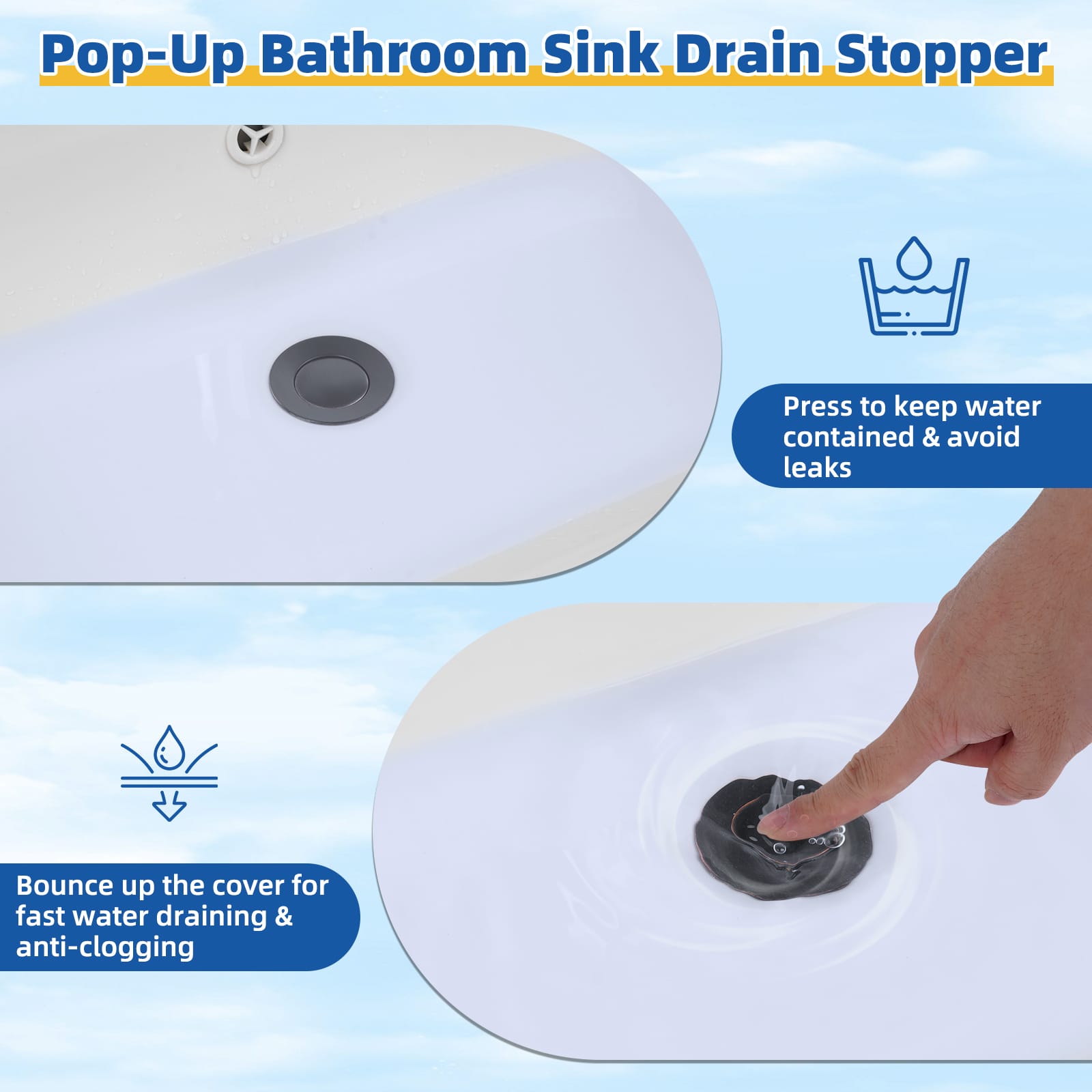 Hibbent Shop Drains Hibbent 2 Pack Metal Bathroom Sink Drain Stopper, Pop Up Drain Strainer for Lavatory Vanity Vessel Sink with Overflow & Without Overflow, Anti-Clogging Stainless Steel Basket, Oil-Rubbed Bronze Hibbent 2 Pack Metal Bathroom Sink Drain Stopper, Pop Up Drain Strainer for Lavatory Vanity Vessel Sink with Overflow & Without Overflow, Anti-Clogging Stainless Steel Basket, Oil-Rubbed Bronze