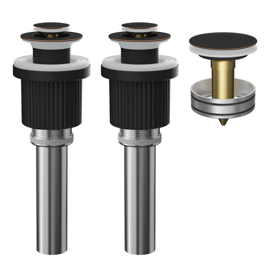 Hibbent Shop Drains Hibbent 2 Pack Metal Bathroom Sink Drain Stopper, Pop Up Drain Strainer for Lavatory Vanity Vessel Sink with Overflow & Without Overflow, Anti-Clogging Stainless Steel Basket, Oil-Rubbed Bronze Hibbent 2 Pack Metal Bathroom Sink Drain Stopper, Pop Up Drain Strainer for Lavatory Vanity Vessel Sink with Overflow & Without Overflow, Anti-Clogging Stainless Steel Basket, Oil-Rubbed Bronze