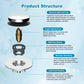 Hibbent Shop Drains Hibbent 3 in 1 Metal Bathtub Drain Stopper, Universal Pop Up Tub Stopper, Bathtub Drain Hair Catcher, Removable Filter Basket, Anti-Clogging Drain Plug for 1.5''~2.4'' Drain, Brass Bullet Core, Chrome Hibbent 3 in 1 Metal Bathtub Drain Stopper, Universal Pop Up Tub Stopper, Bathtub Drain Hair Catcher, Removable Filter Basket, Anti-Clogging Drain Plug for 1.5''~2.4'' Drain, Brass Bullet Core, Chrome