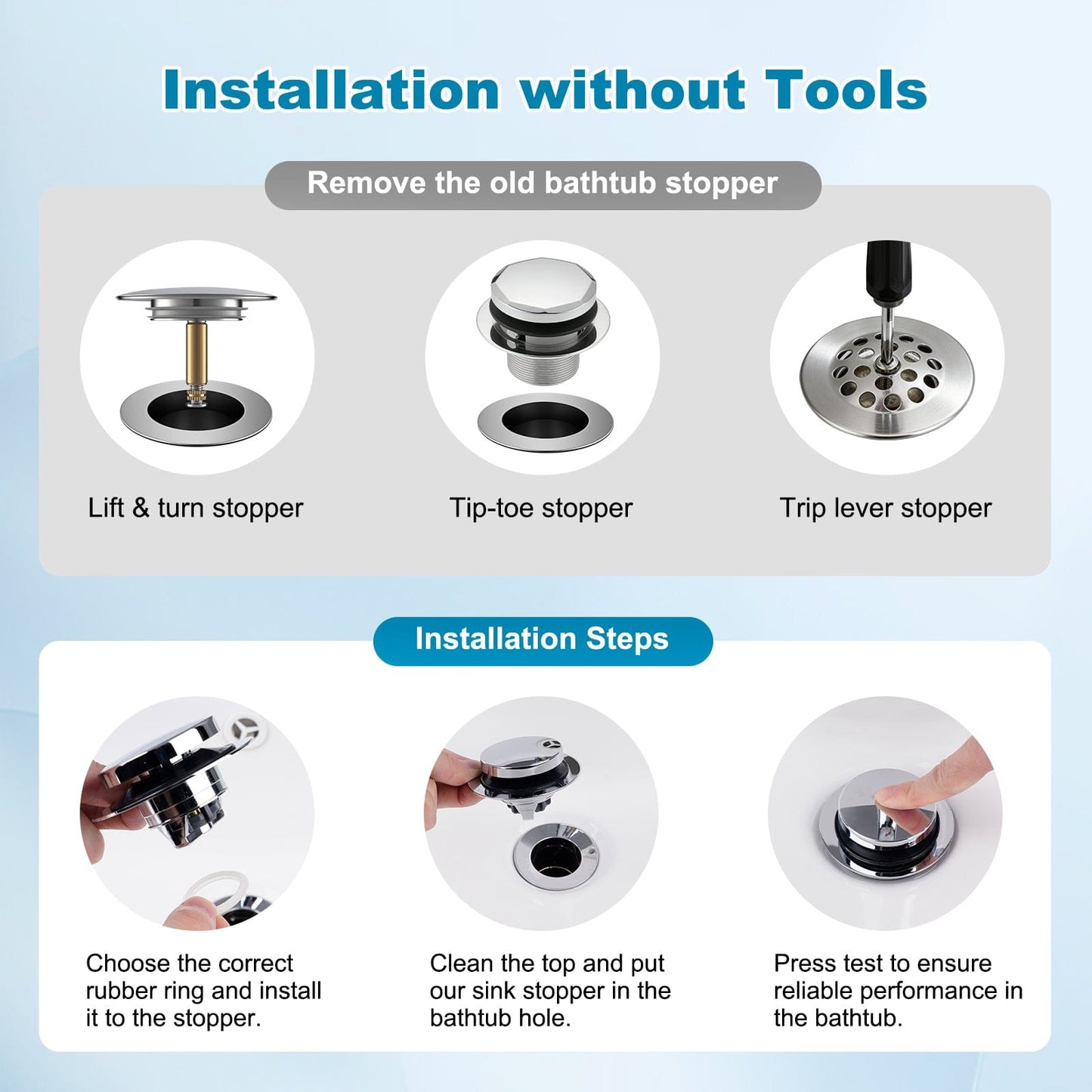 Hibbent Shop Drains Hibbent 3 in 1 Metal Bathtub Drain Stopper, Universal Pop Up Tub Stopper, Bathtub Drain Hair Catcher, Removable Filter Basket, Anti-Clogging Drain Plug for 1.5''~2.4'' Drain, Brass Bullet Core, Chrome Hibbent 3 in 1 Metal Bathtub Drain Stopper, Universal Pop Up Tub Stopper, Bathtub Drain Hair Catcher, Removable Filter Basket, Anti-Clogging Drain Plug for 1.5''~2.4'' Drain, Brass Bullet Core, Chrome