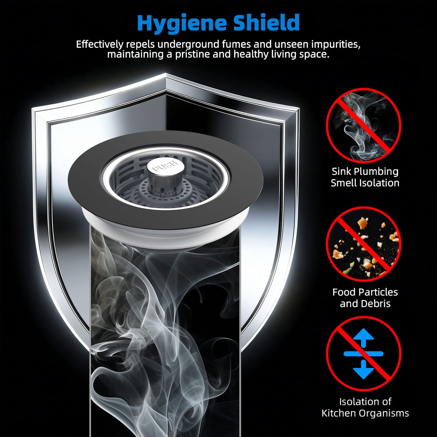 Hibbent Shop Drains Hibbent Upgraded 2 Pack 3 in 1 Kitchen Sink Drain Strainer, Stainless Steel Pop Up Sink Stopper, Larger Anti-Clogging Basket, 3-Layer Seal, Detachable Plug for US Standard 3-1/2" Drain, Matte Black Hibbent Upgraded 2 Pack 3 in 1 Kitchen Sink Drain Strainer, Stainless Steel Pop Up Sink Stopper, Larger Anti-Clogging Basket, 3-Layer Seal, Detachable Plug for US Standard 3-1/2" Drain, Matte Black